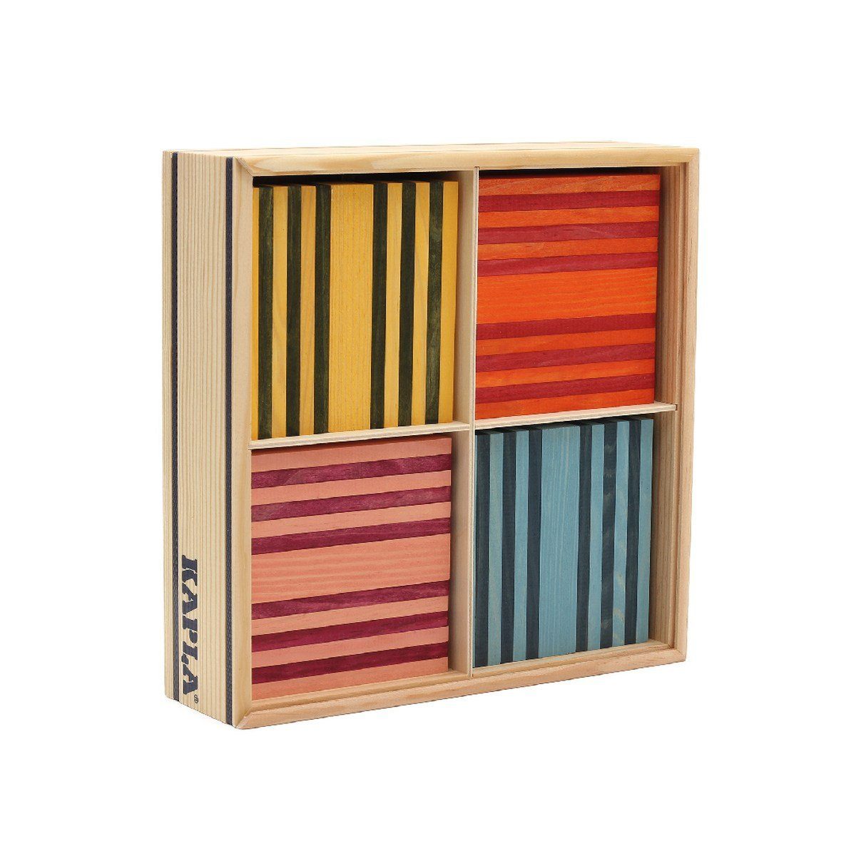 KAPLA® Bausteine 100er Kasten Octocolor Pinienholz Spielbausteine