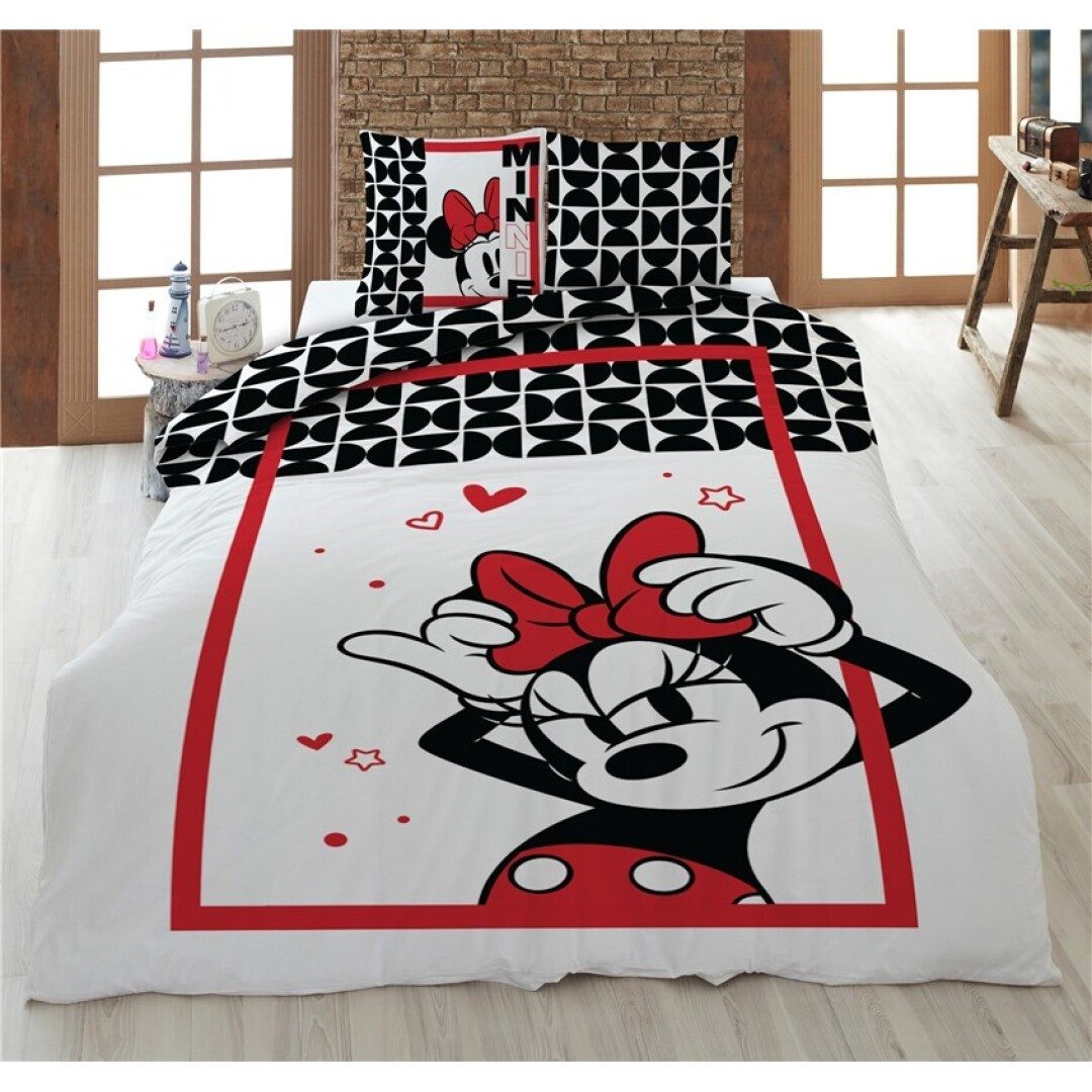 Disney Постельное белье Disney Minnie Maus Kinder Постельное белье 2tlg. Set 135x200 80x80, Baumwolle, 2 teilig, 100% Baumwolle