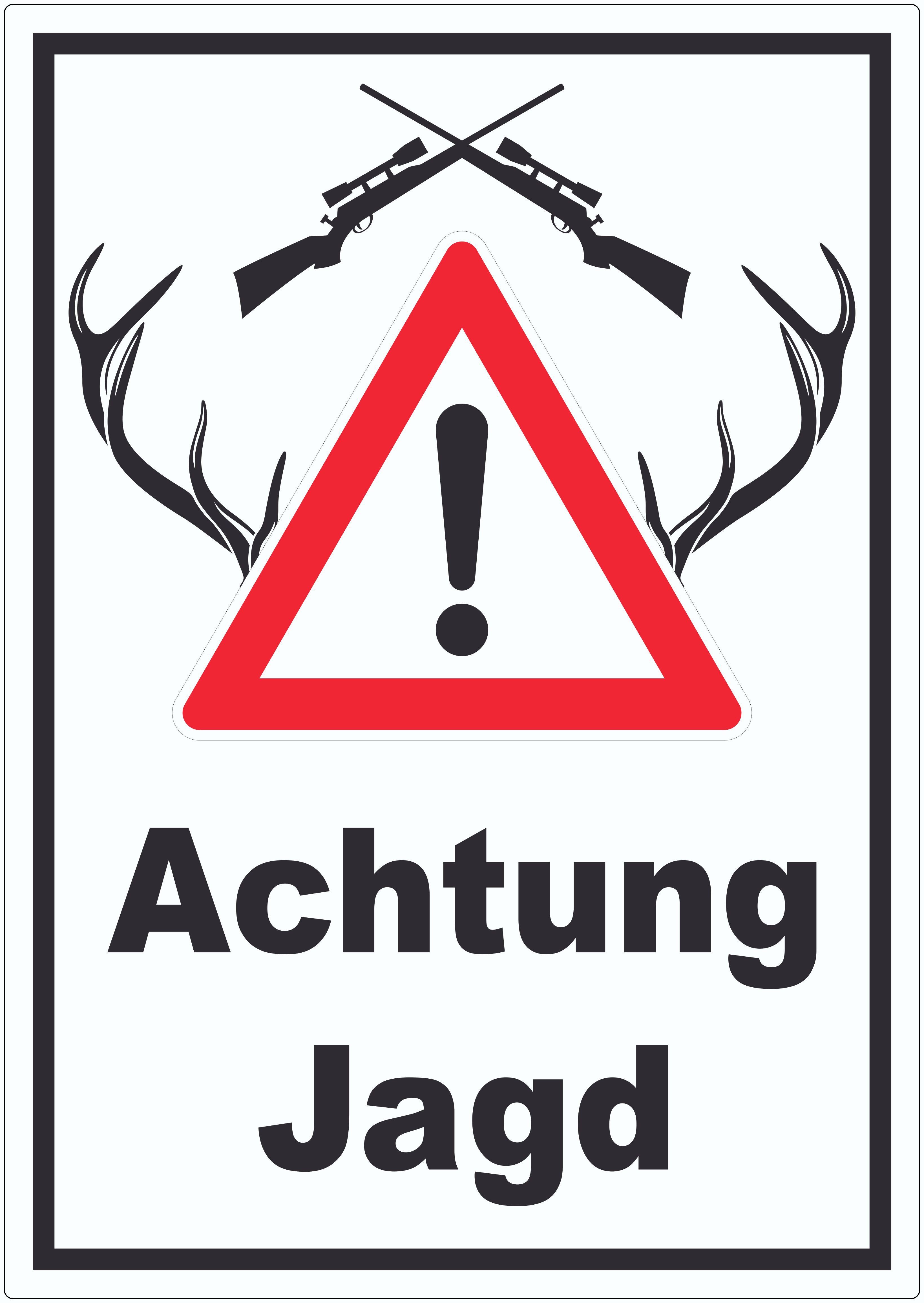 HB-Druck Наклейка Achtung Jagd Gewehr Наклейка, wetterfest, UV-beständig, kratzfest