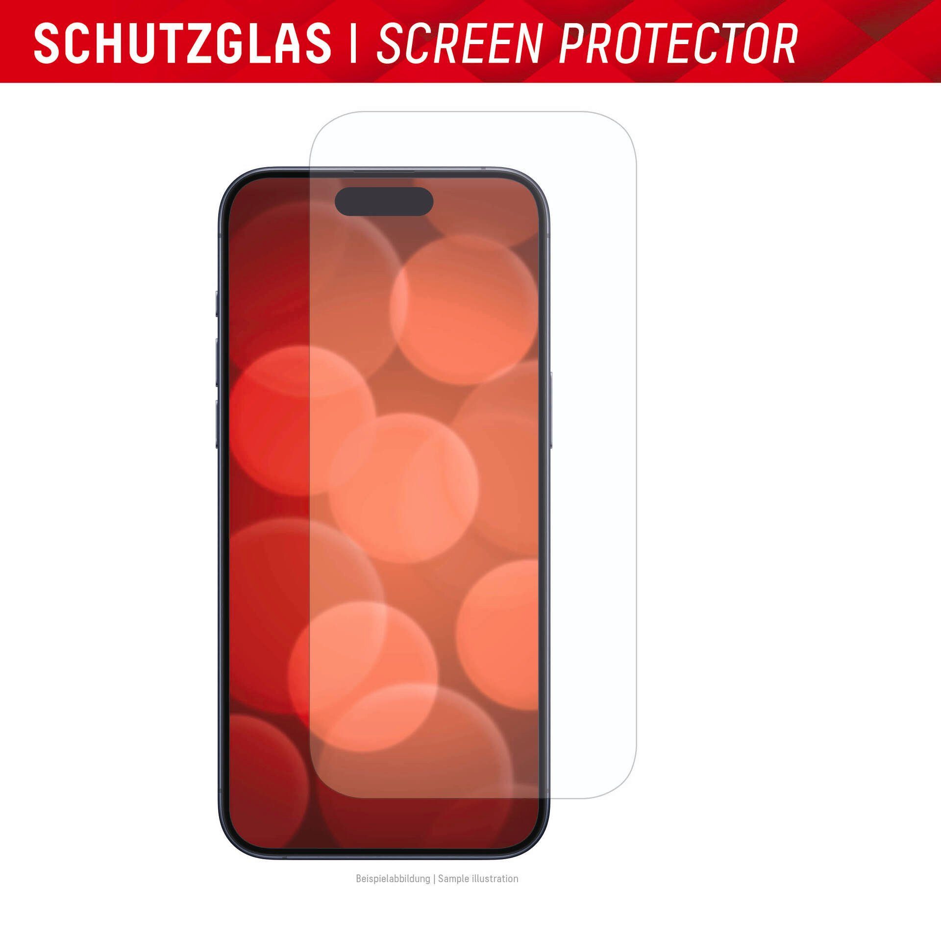 Displex Displayschutzglas Real Glass + Case für Apple iPhone 15 Pro, Displayschutzfolie Displayschutz Rundumschutz 360 Grad splitterfest