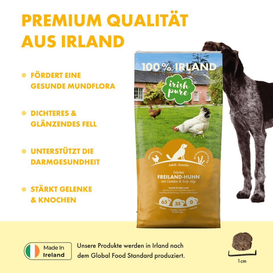 Irish Pure Irish Pure Freiland-Huhn Adult - getreidefreies, proteinreiches Futter, Trockenfutter für: Hunde