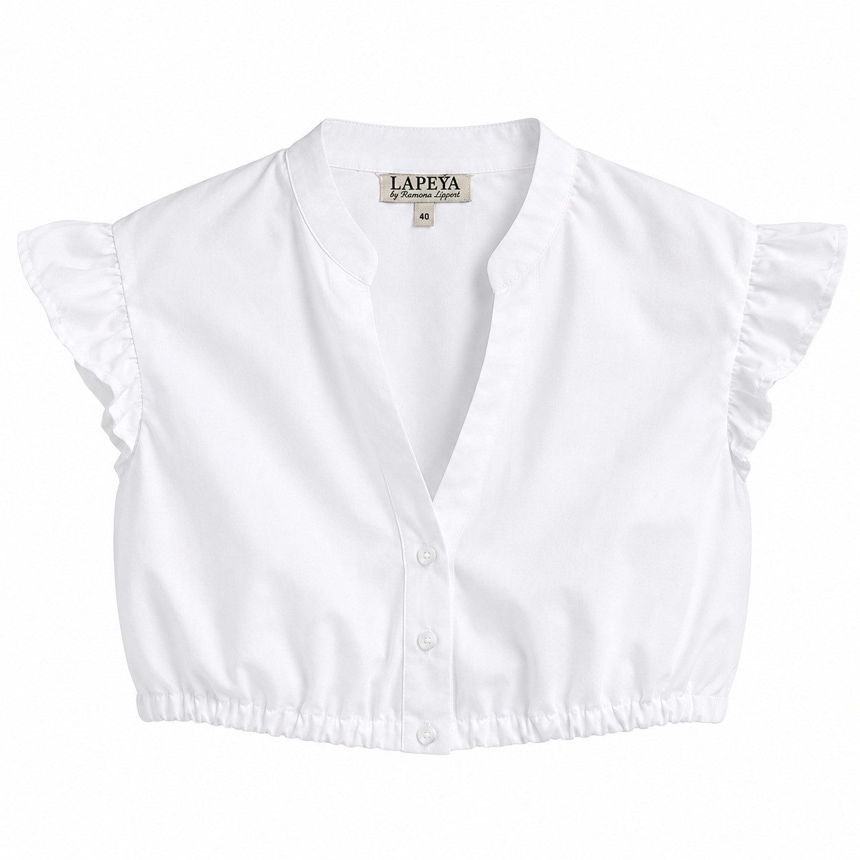 Ramona Lippert Dirndlbluse Dirndlbluse Angi Weiß mit Flügelärmeln, Damen Trachtenbluse