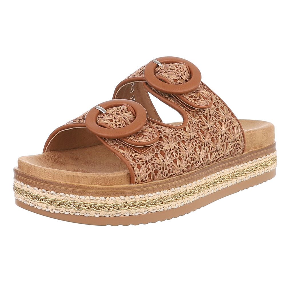 Ital-Design Stylische Damen-Sandalen mit Komfort und modischen Details Plat günstig online kaufen