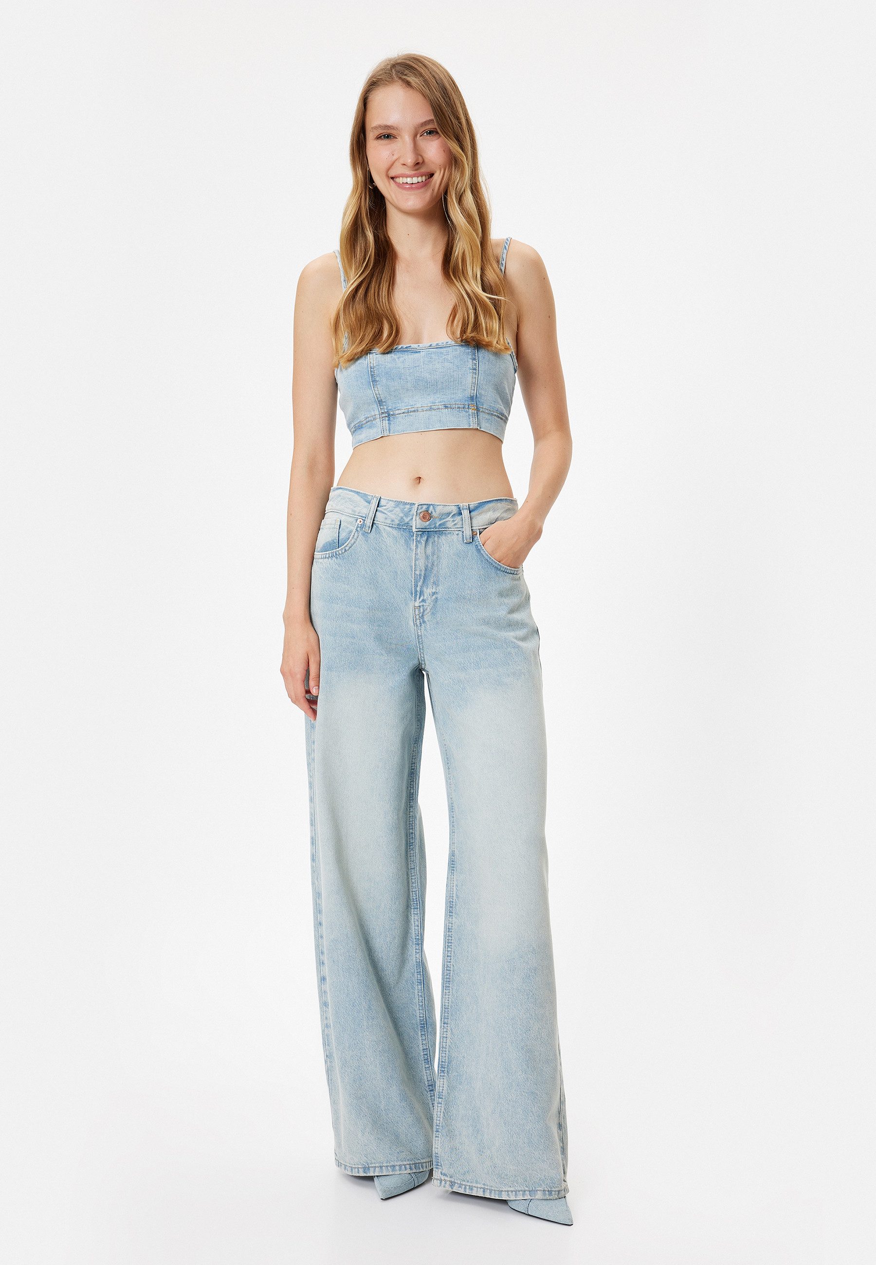 Loose-fit-Jeans Normale Leibhöhe Loose
