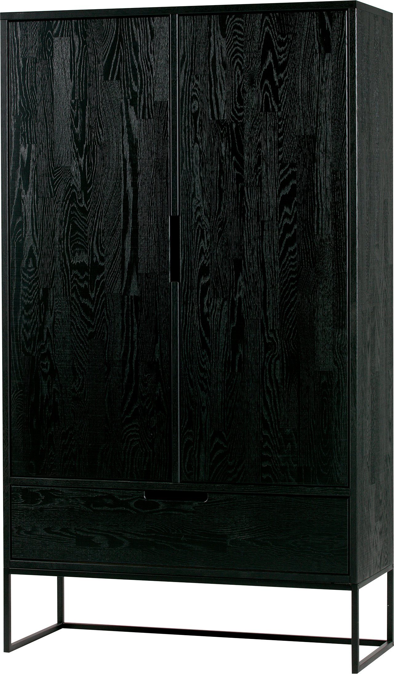 WOOOD Hochkommode Silas FSC® holz gebürstet mit Metallgestell H149 cm x B 85 cm x T36 cm (2 St), Eschenholz, sichtbare Maserung, Tragkraft Boden 15 kg
