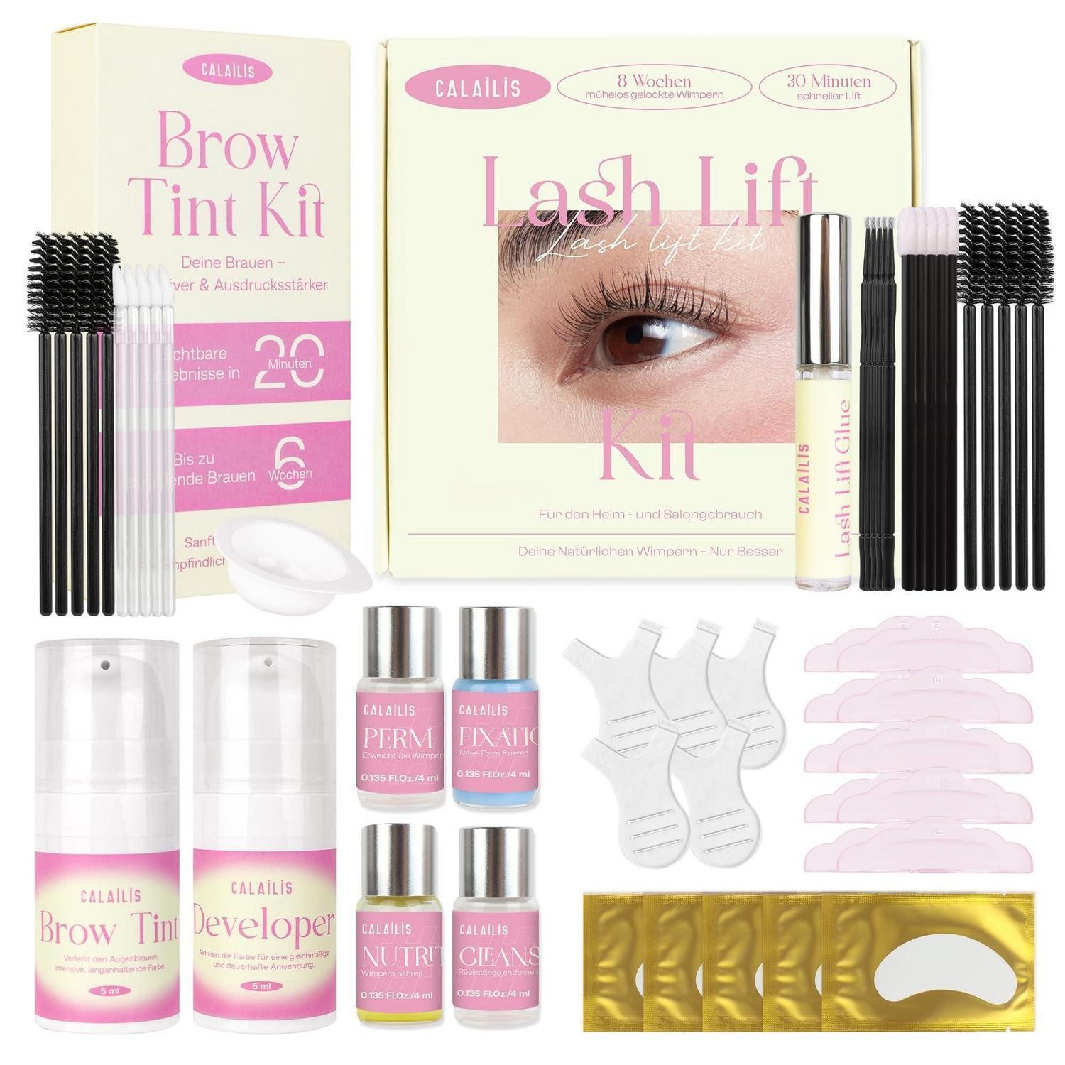 LuxusKollektion Wimpernpflege-Set Wimpern- & Augenbrauen-Lifting Set Braun