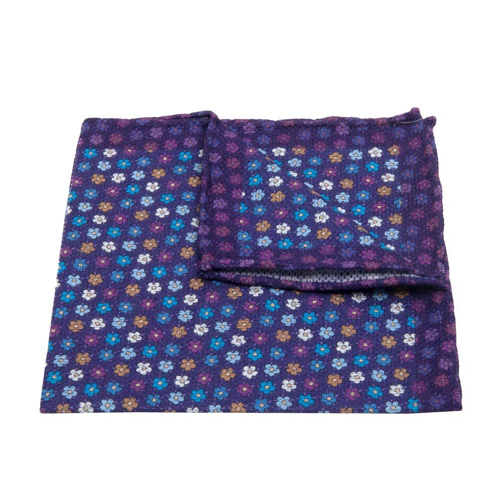 BGENTS Einstecktuch Handrolliertes Giro Inglese-Einstecktuch mit Blüten-Muster, Made in Italy