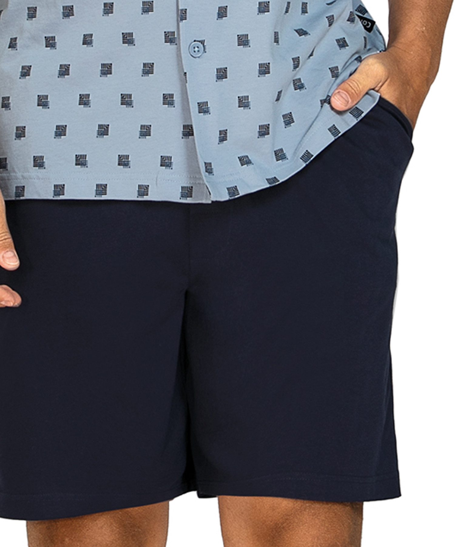 Comte Shorty Lunar Lounge (Set, 2 tlg., 2-teilig) Herren Pyjama kurz Shorty Kurzarm Baumwolle geknöpft große Größen