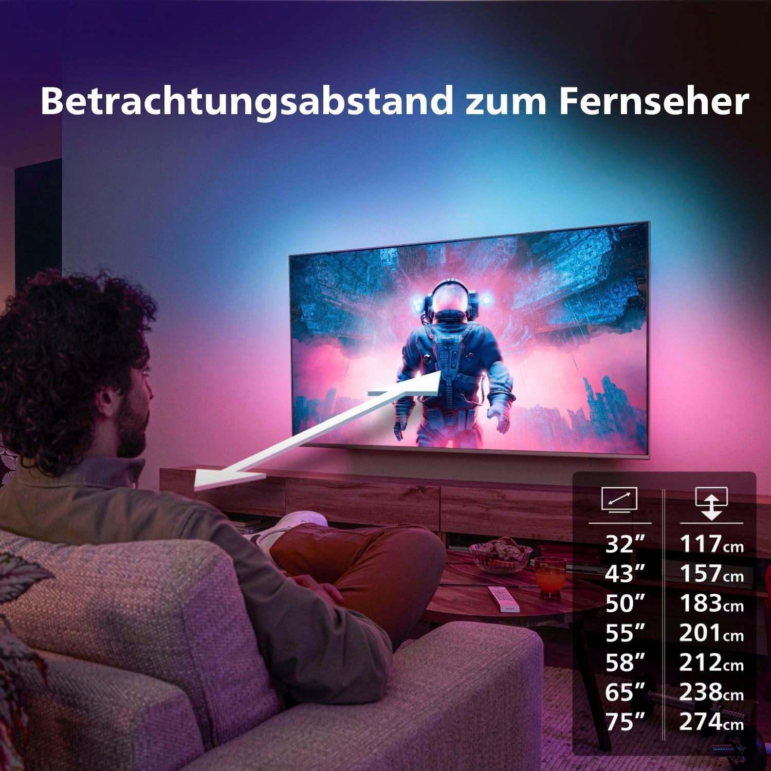 Zoll, LED-Fernseher Full cm/32 32PFS6908/12 Smart-TV) Philips (80 HD,