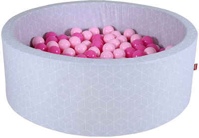 Knorrtoys® Bällebad Soft, Cube Grey, mit 300 Bällen soft pink; Made in Europe