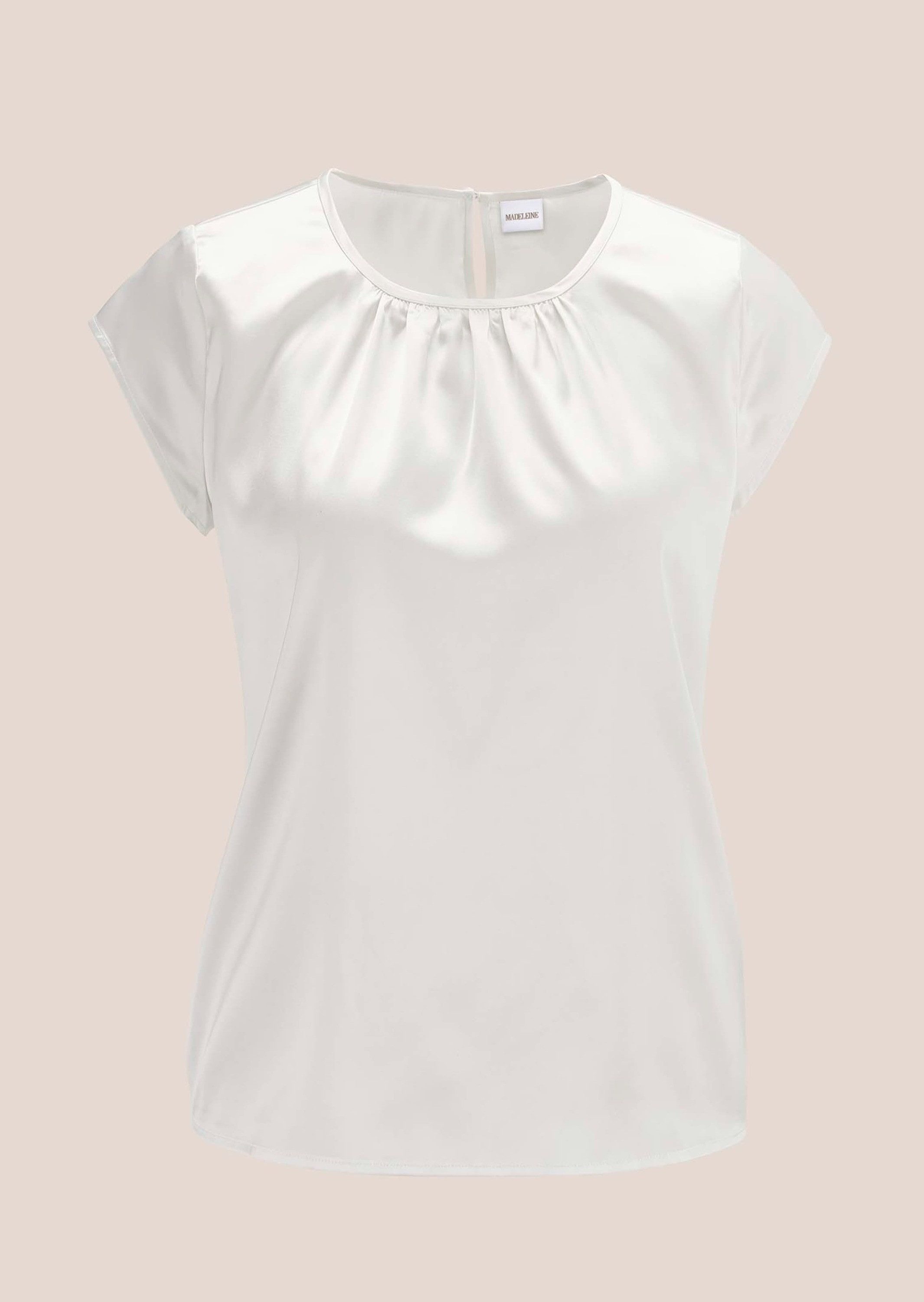Shirtbluse Elegante Satinbluse in A-Linie