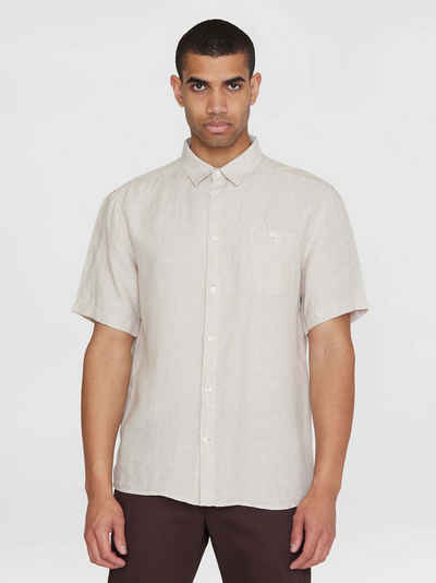 KnowledgeCotton Apparel Kurzarmhemd Regular Linen Short Sleeve Shirt