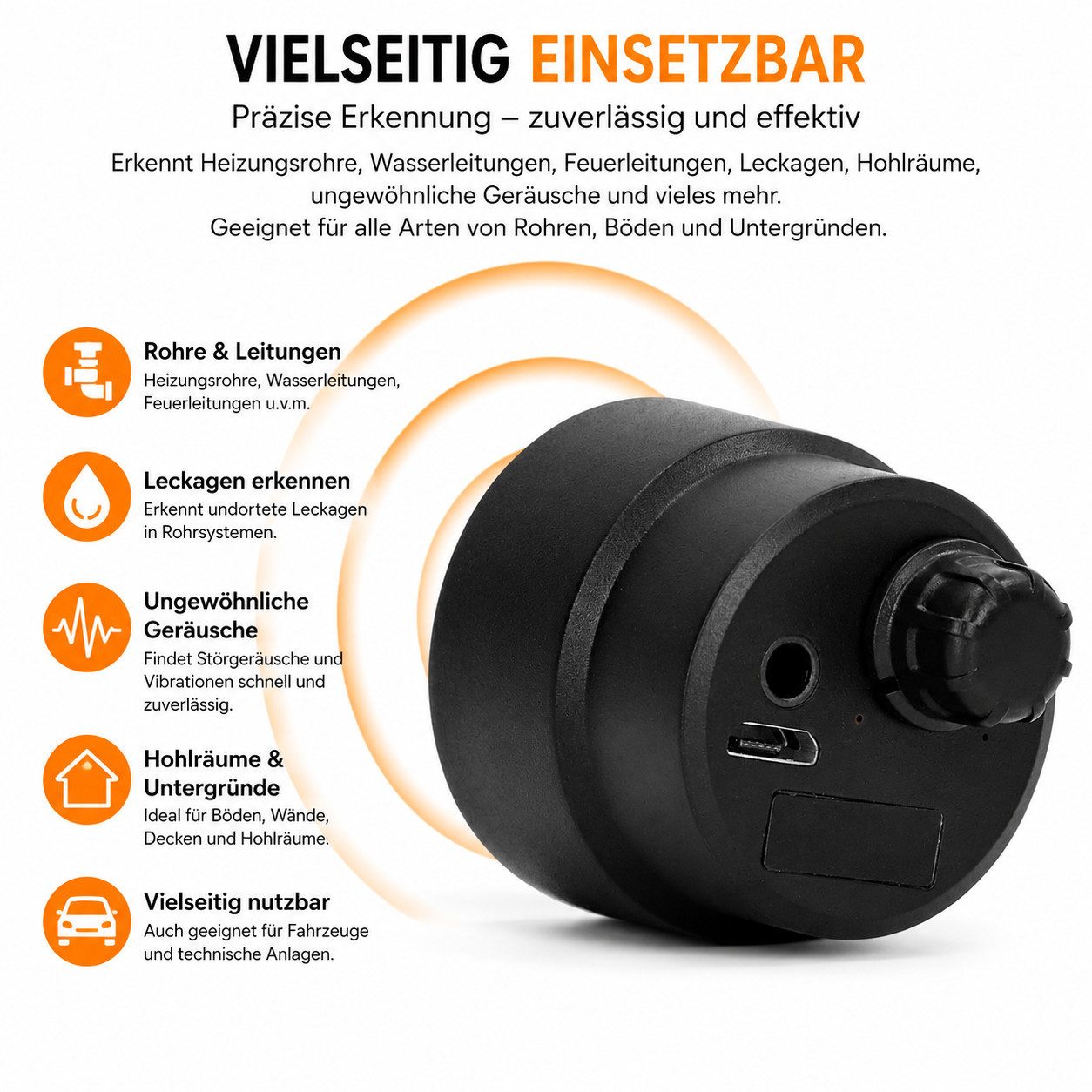 SpionProfi Geräuschverstärker Abhörgerät Kopfhörer Wand Verstärker Mikrofon Audioverstärker (Spy Spion Verstärker für Wände Türen Fenster Maschinen & Rohrleitun – Bild 5 von 5
