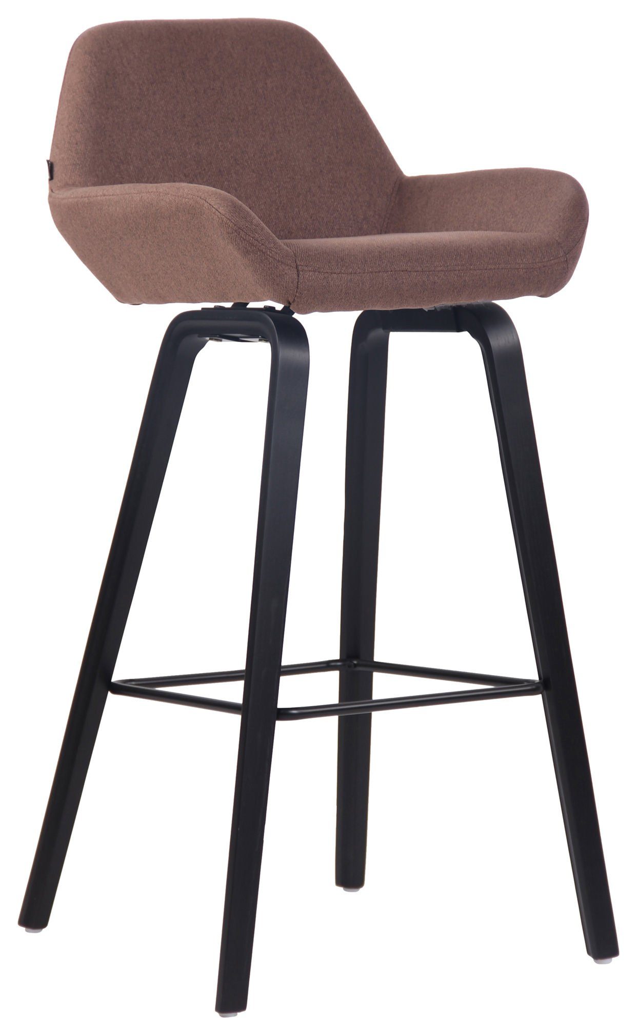 Barhocker Barhocker Newnan Stoff 4-Fuß Gestell schwarz (eiche)