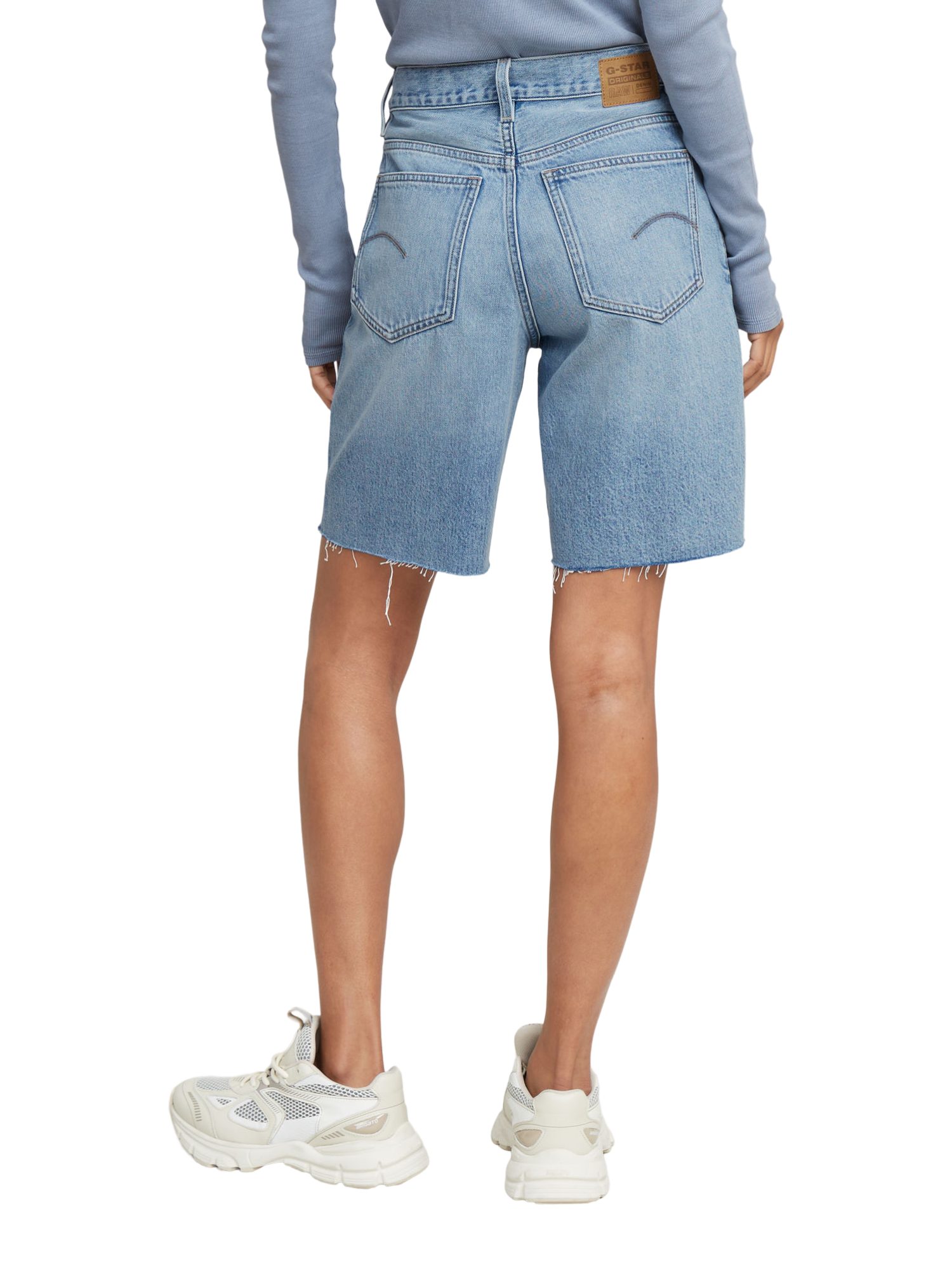 G-STAR Bermudas blau, Casual, Baumwolle, Unifarben, Regular Fit, Hoch