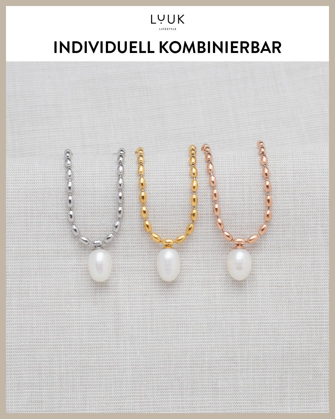 LUUK LIFESTYLE Kette mit Anhänger Geriffelte Münze, mit HAPPINESS Spruchkarte, stylisch und modern
