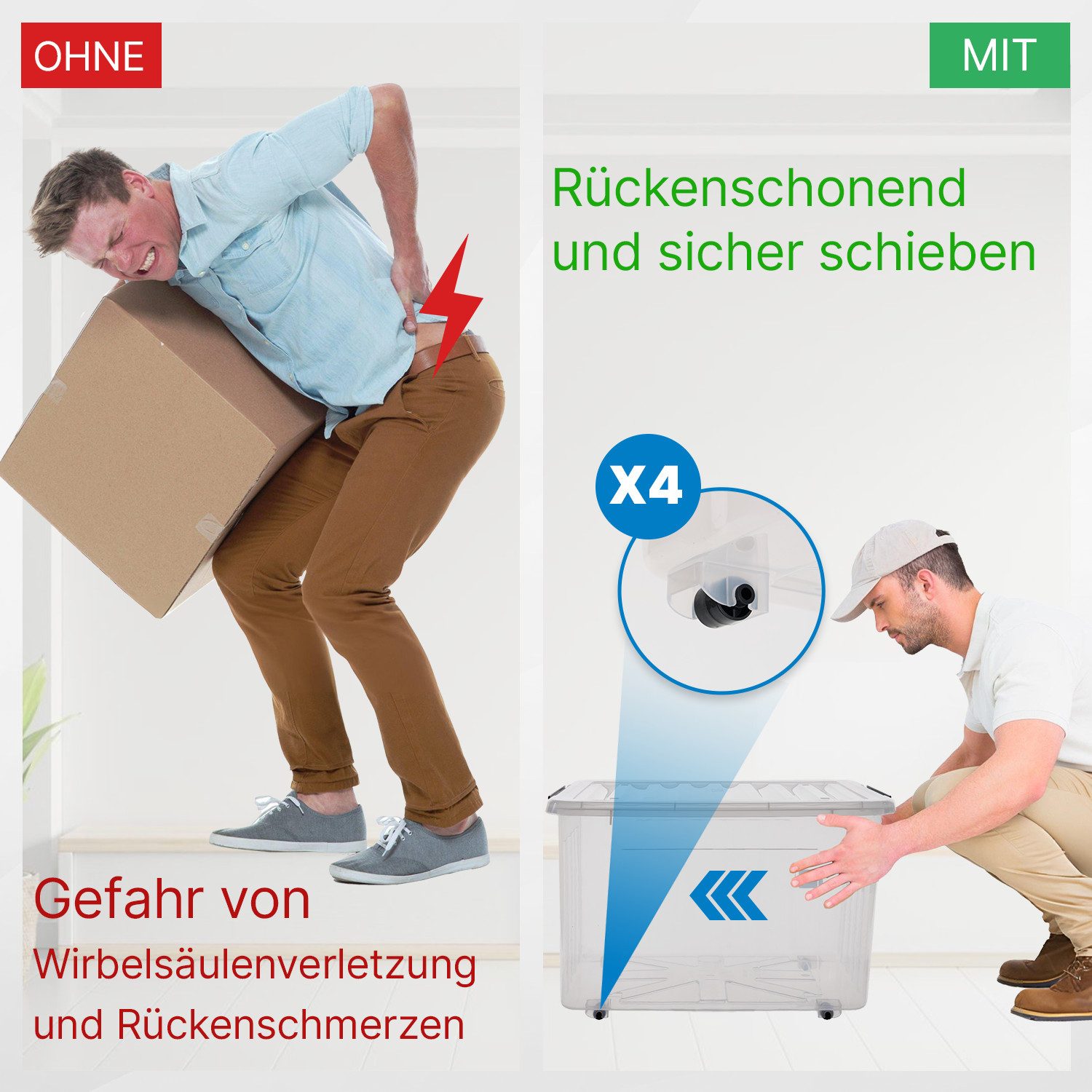 2mGoods Aufbewahrungsbox große Plastikboxen mit Deckel günstig online kaufen