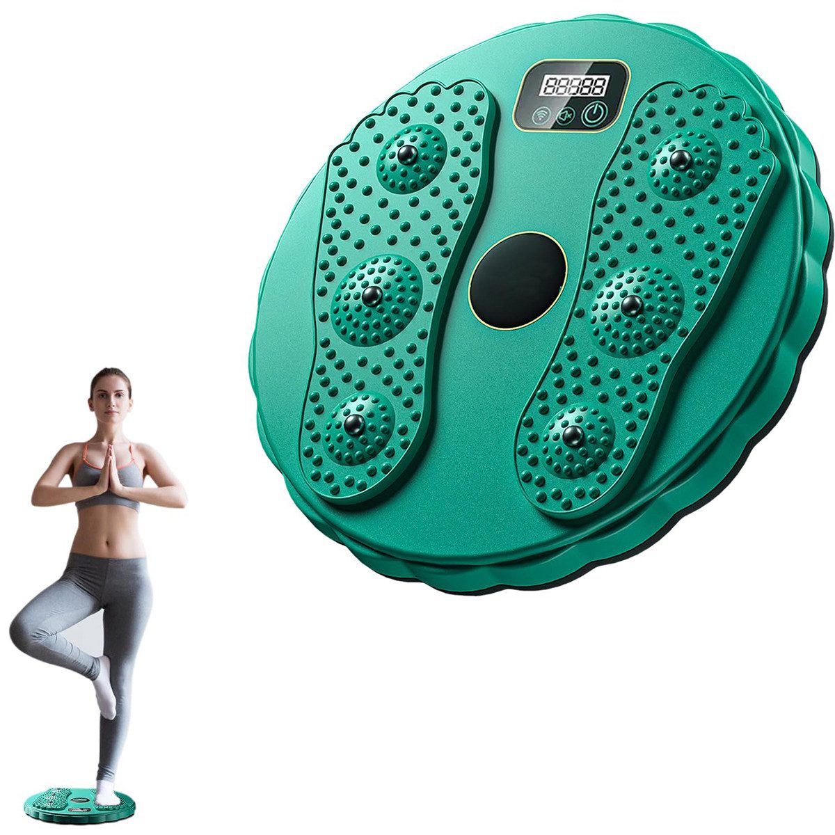 DOPWii Balanceboard Drehscheibe mit Zähler, Bauchtrainer, Schlankheitsgerät, für Fußmassage und Taillentraining Aerobic-Training