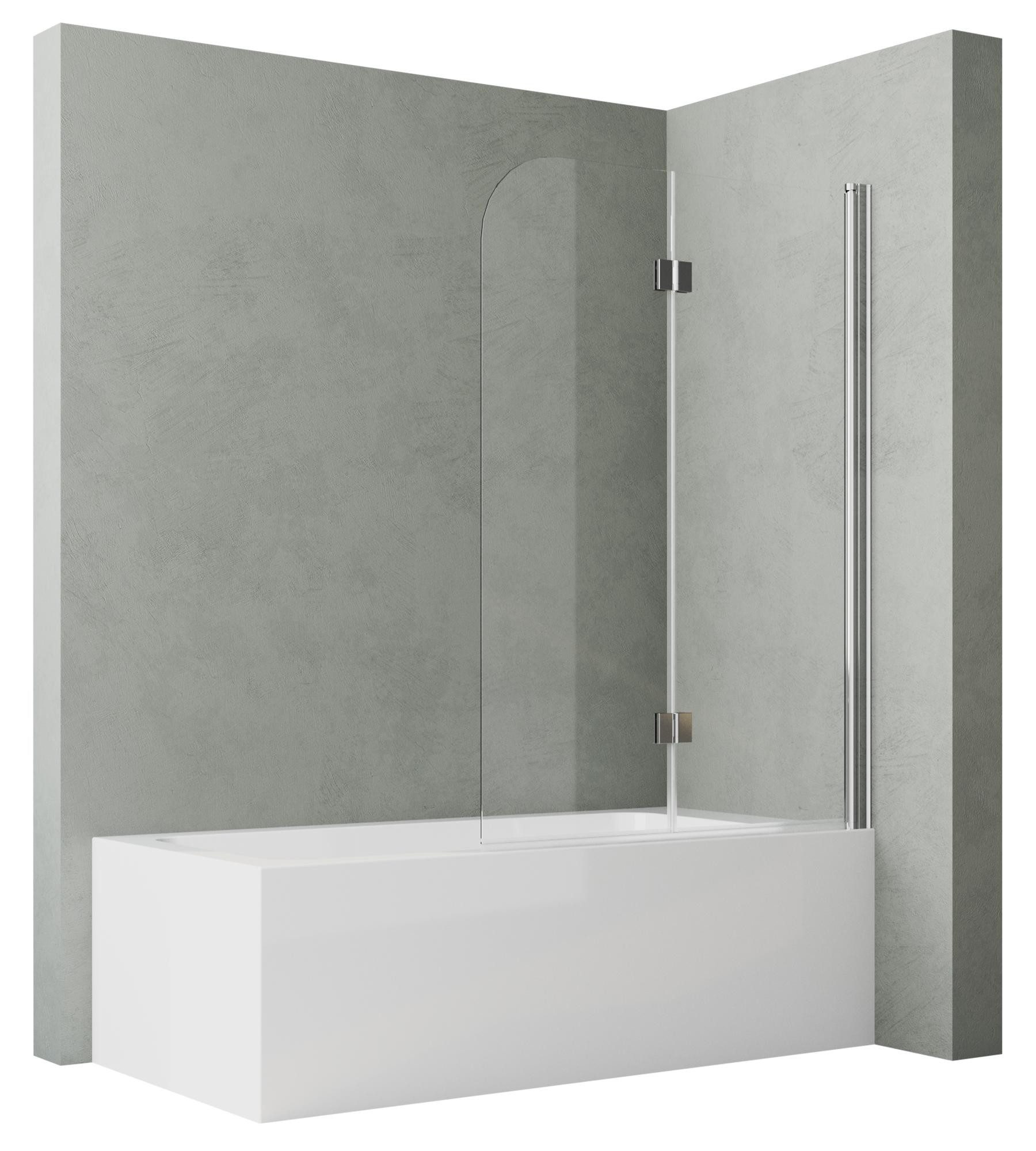 Duschwand für Badewanne 100x140 Badewannenaufsatz 2 teilig faltbar