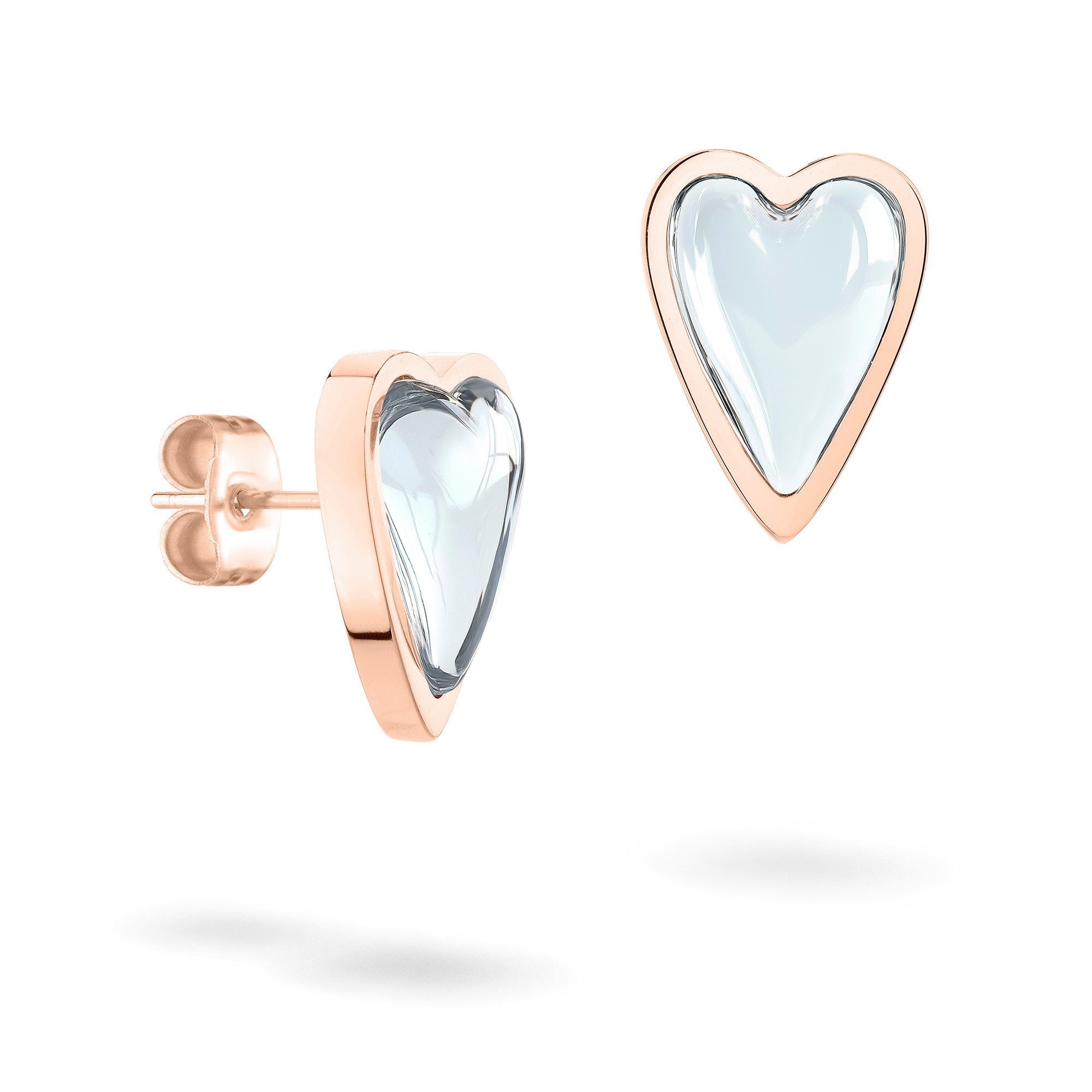 Paar Ohrstecker Schmuck Geschenk Edelstahl Ohrringe Glass Heart