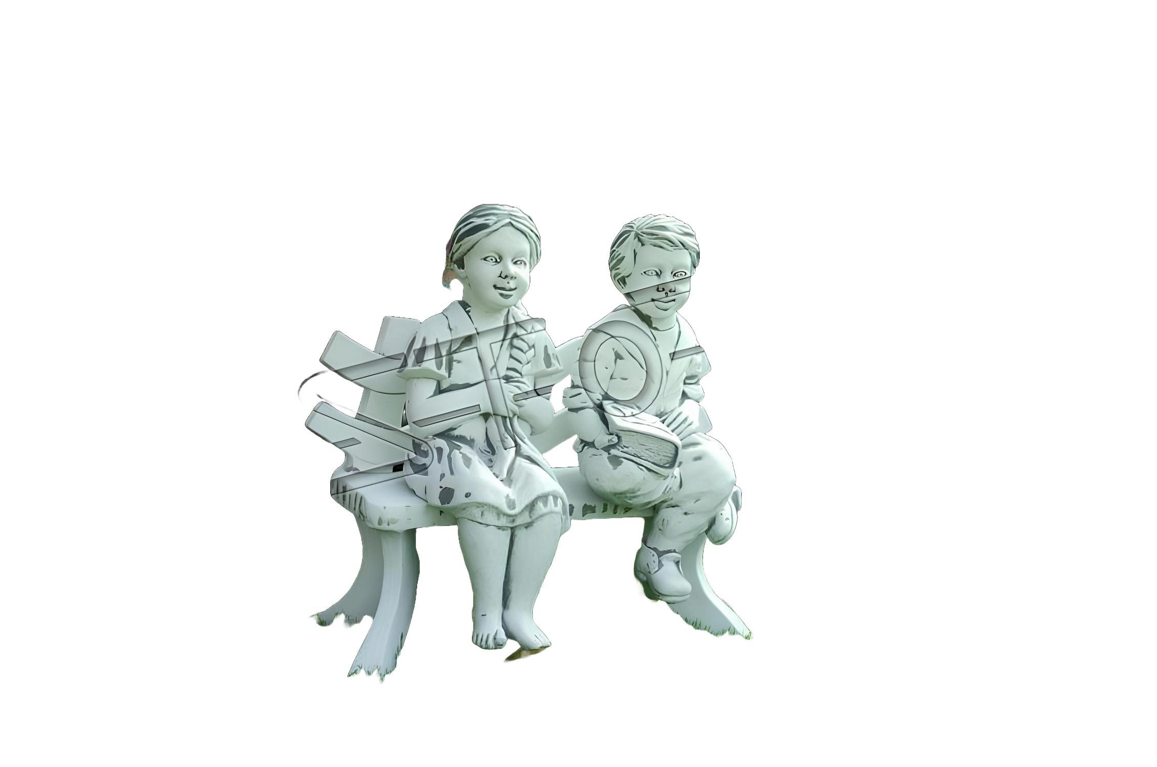 JVmoebel Skulptur Junge Sitzende Figur Statue Figuren Skulptur Statuen
