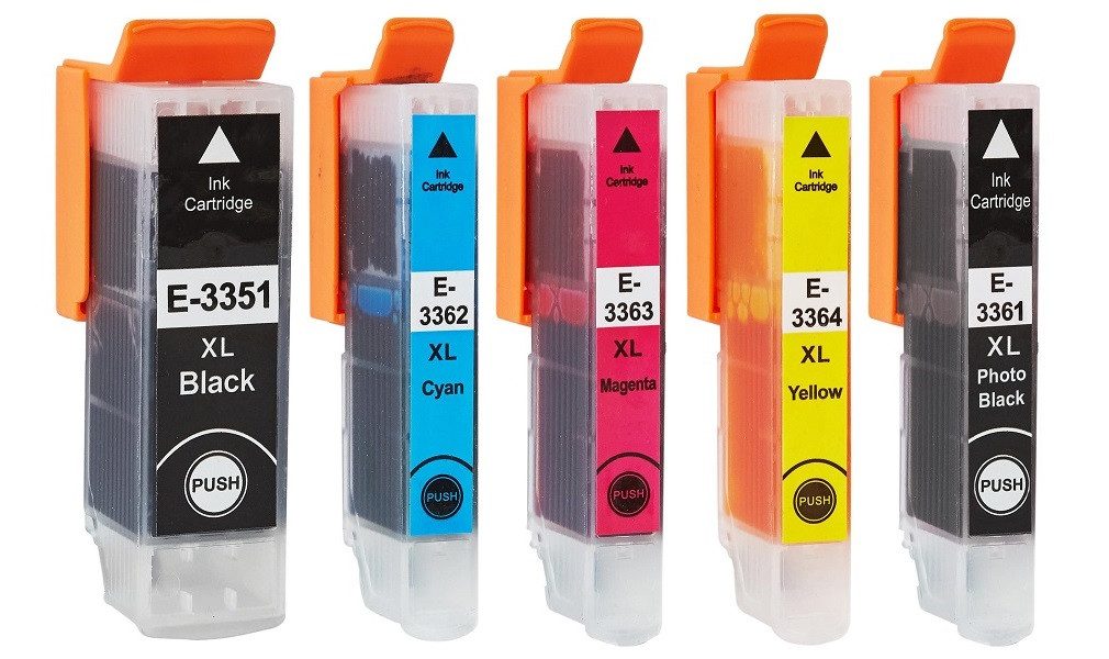 inkpro XL-Druckerpatronen Set T33 XL kompatibel mit Epson 33XL Tintenpatrone (T33XL für Expression Premium XP-530, XP-540, XP-630, XP-635, XP-640, XP-645, XP-830, XP-900, XP-7100, 5-tlg., je eine Patrone T3351 BK und T3362 C, T3363 M, T3364 Y, T3361 BK)