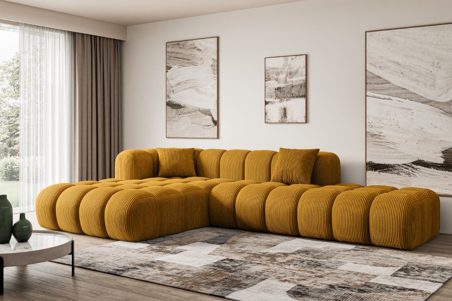 ALTDECOR Ecksofa OLEA-L2, Sofa Praktische Bequeme Funktionsecke Couch L-Form Eckcouch, Corner Sofa U-Form Vielseitige Sofa Wohnlandschaft Wohnzimmer