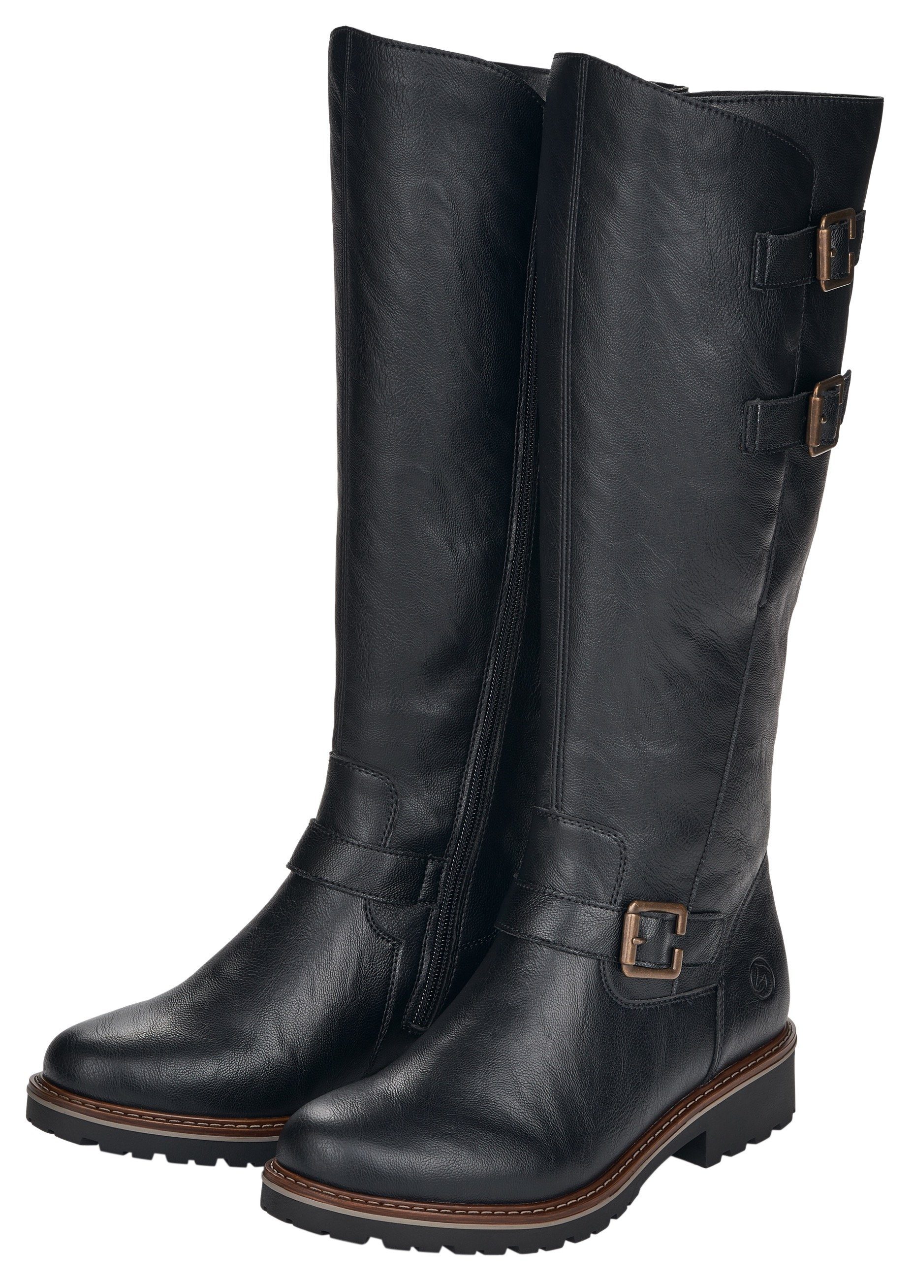 Remonte Winterstiefel, Blockabsatz, Langschaftstiefel, Wechselfußbett, XL-S günstig online kaufen