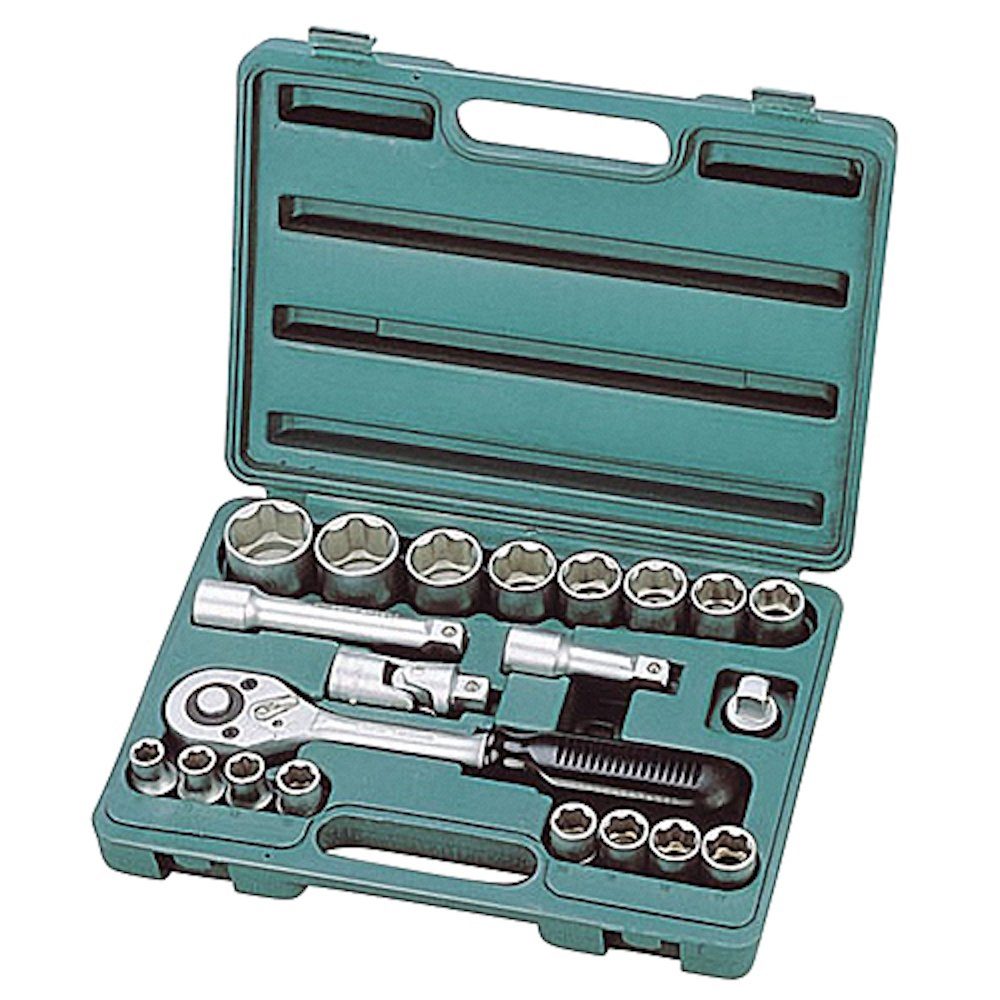 PROREGAL® Werkzeugset Werkzeug- und Steckschlüsselsatz 21PCS Honiton, 1/2 "(10-32mm)
