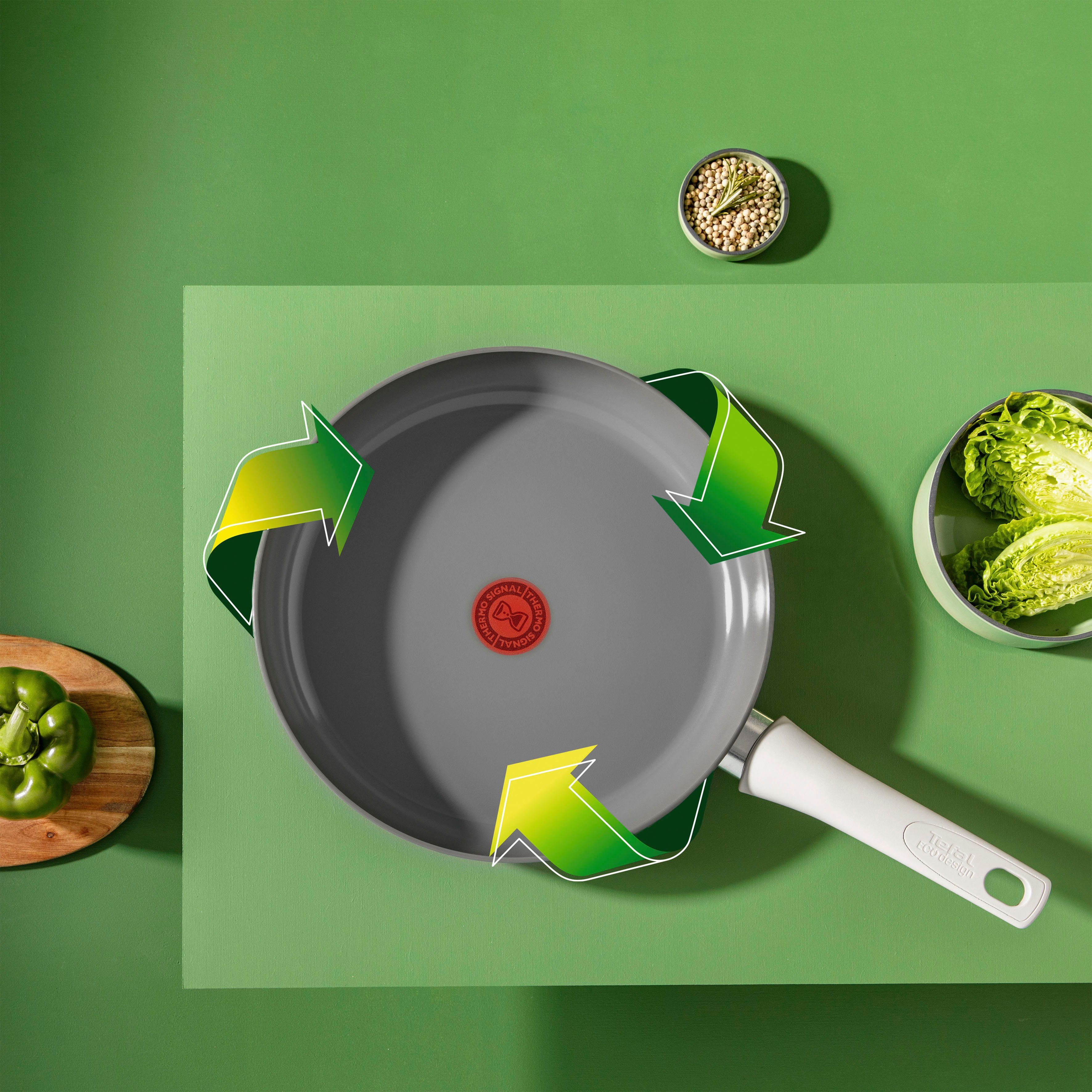 Tefal Bratpfanne Renew On Bratpfanne, Aluminium umweltfreundlich, recycelt, Induktion Thermo-Signal, (1-tlg)