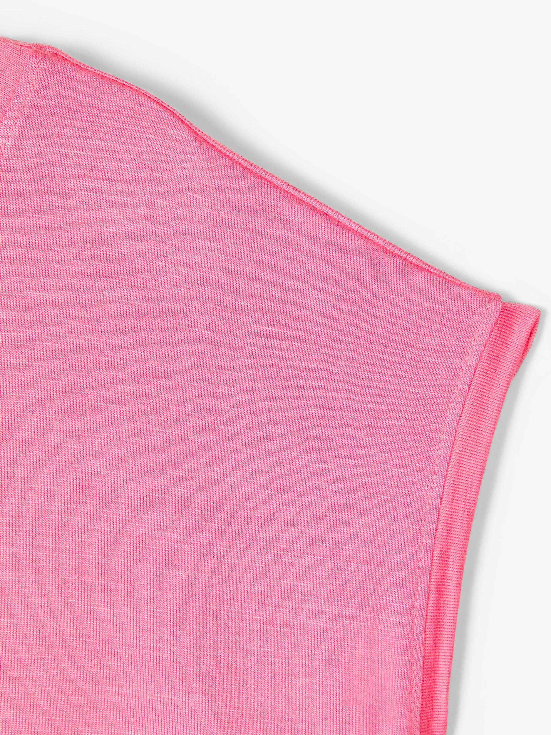Name It Sommer-Shirt (1-tlg) in sportlicher Mädchen rosa Name Schnitt T-Shirt It ärmellos
