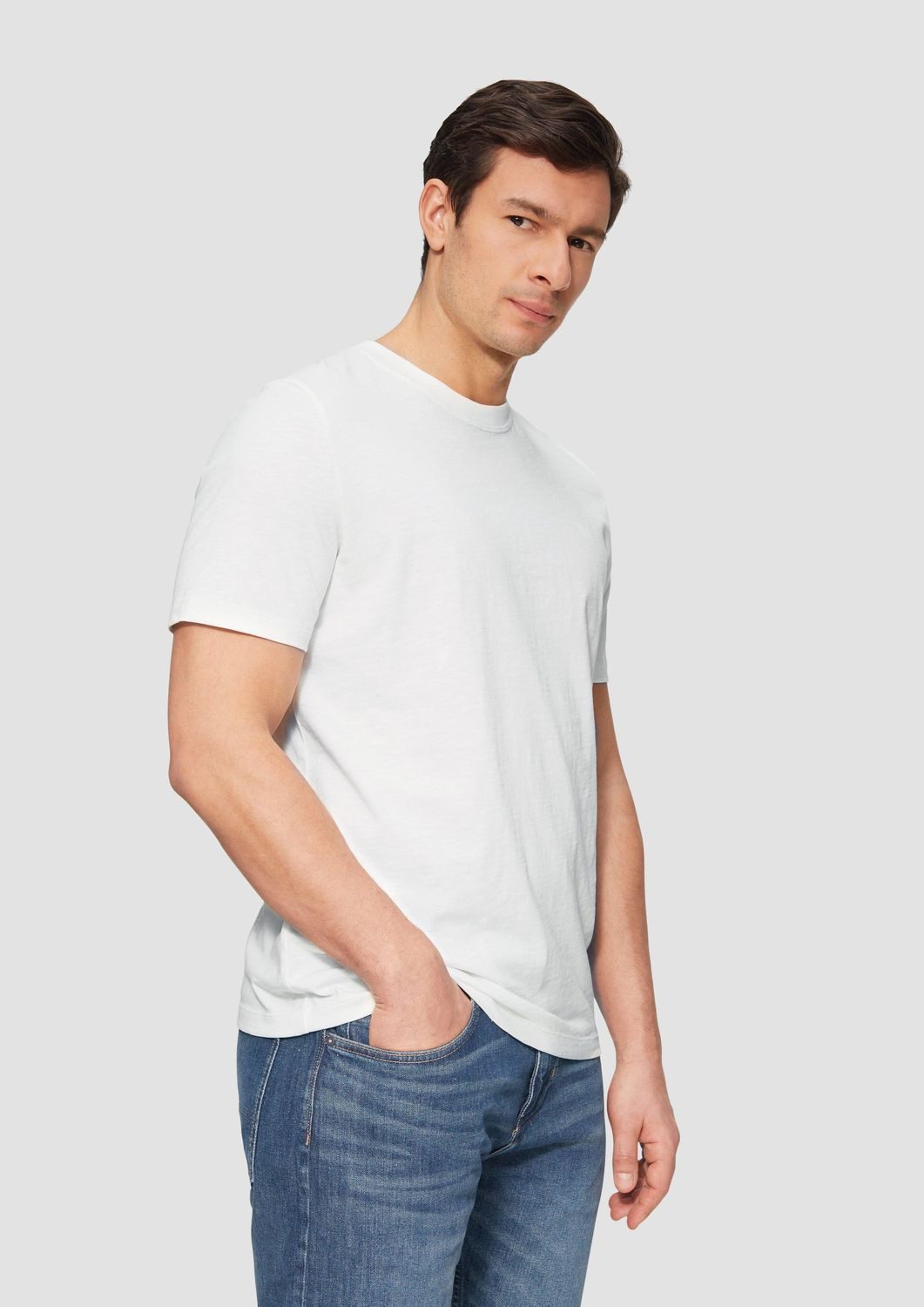 s.Oliver T-Shirt T-Shirt mit Flammgarnstruktur kurzarm, Rundhals, Logo günstig online kaufen