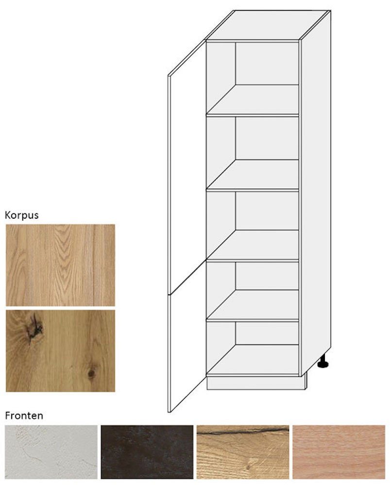 Feldmann-Wohnen Hochschrank Malmo (Malmo) 60cm Korpus artisan eiche Frontfarbe wählbar 2-türig permbroke