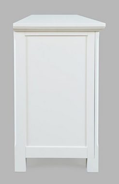 Livin Hill Kommode Avola, 4-türig, Weißes Akazienholz, Spiegeltüren, dekorative Pfosten