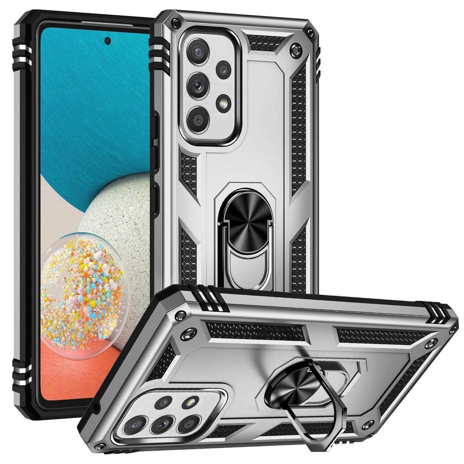 Mycotech Handyhülle Outdoor Armor Case Samsung Hülle Für Samsung Galaxy A53-Silber