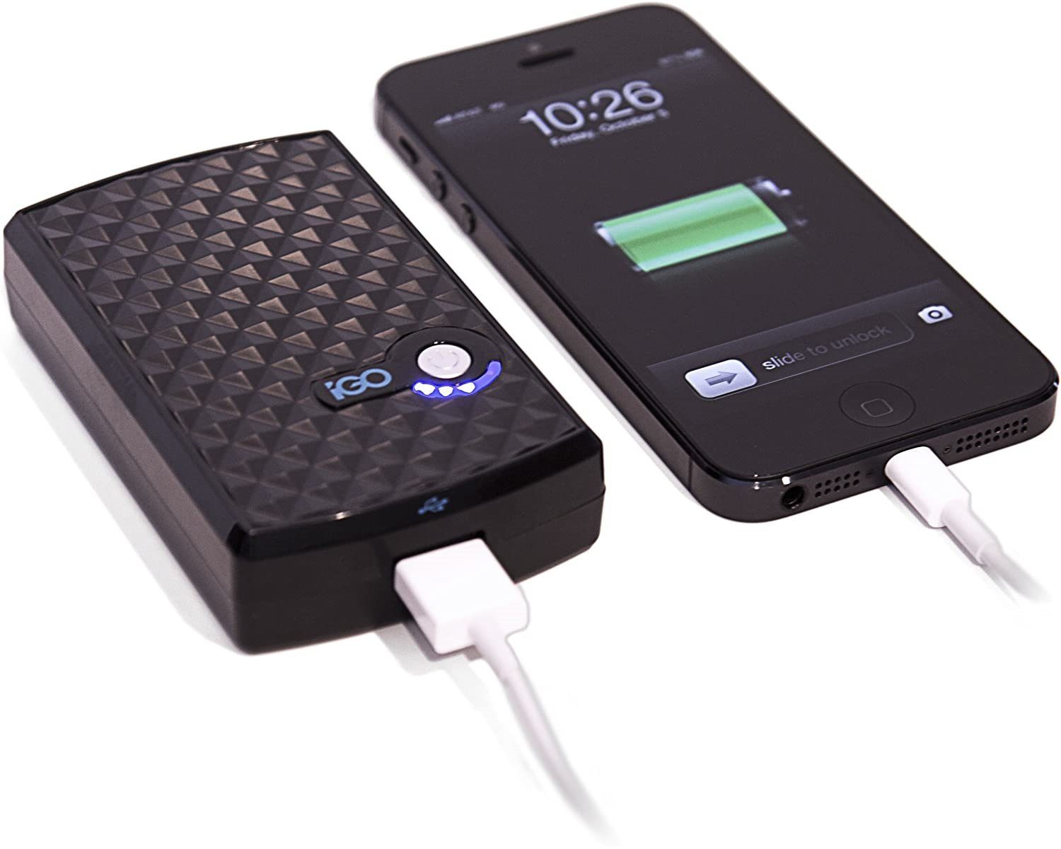 iGo PowerBank 3400mAh + USB Ladegerät 2,1A Smartphone-Ladegerät  (Stecker-Netzteil + Notfall-Akku für Handy Tablet Smartphone etc)