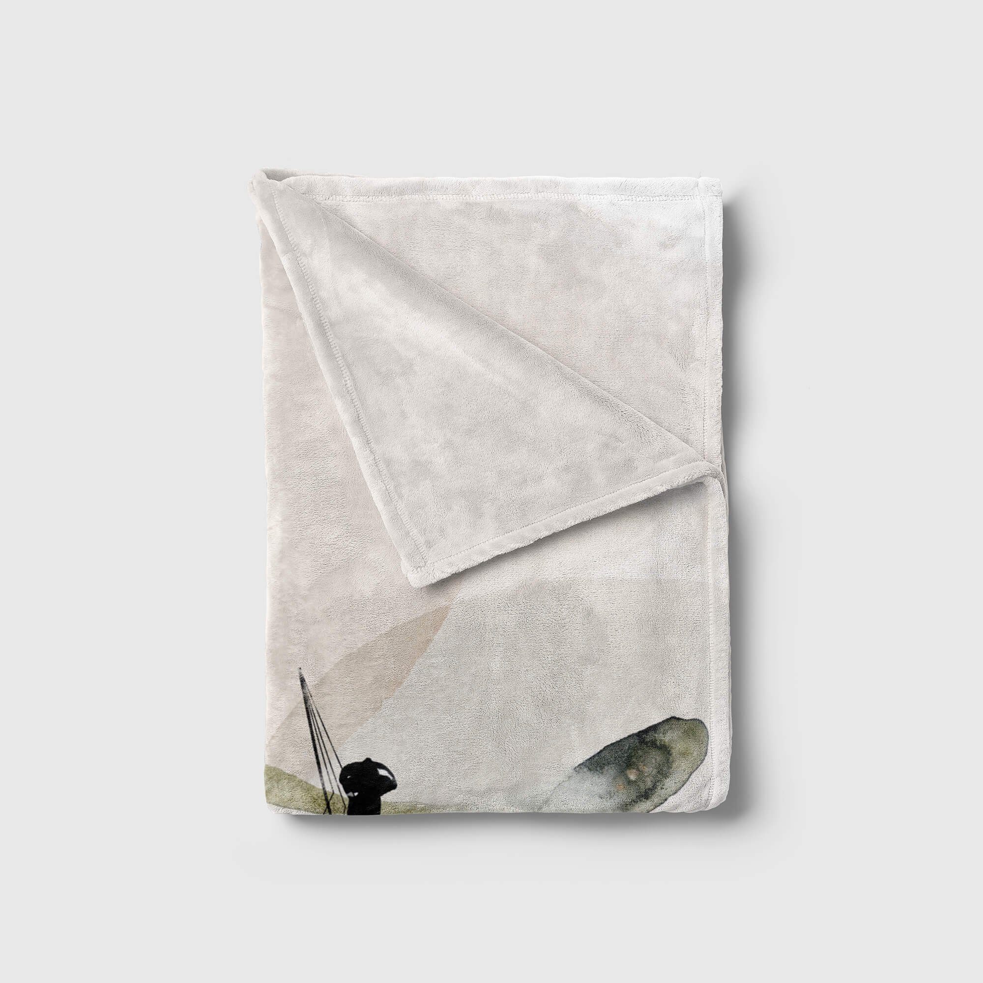Sinus Art Kuscheldecke Strandhandtuch Motiv, (1-St), Handtuch Kunstvoll Baumwolle-Polyester-Mix Handtuch Saunatuch Libelle Handtücher