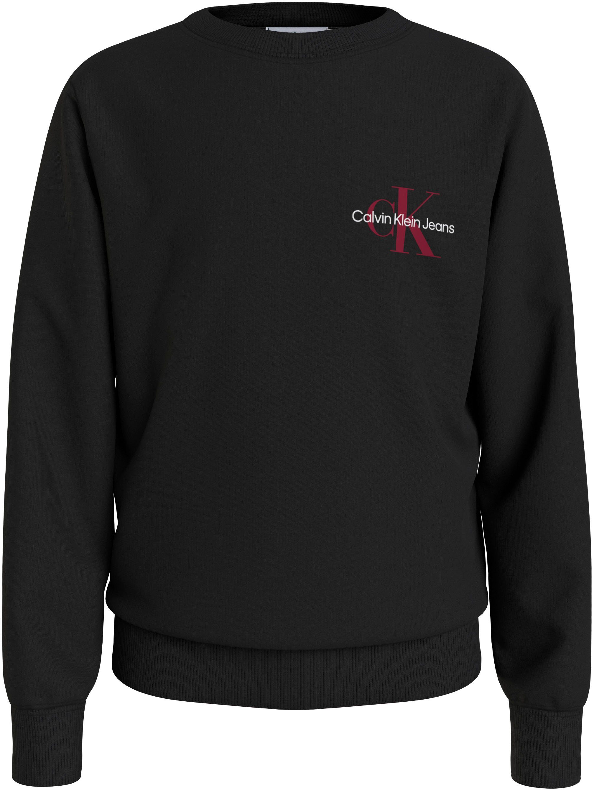Calvin Klein Jeans / SWEATSHIRT MONOGRAM CN Logo Sweatshirt Colored mit Logodruck Black