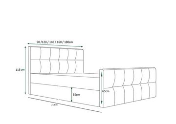 pressiode Polsterbett Polsterbett Boxspringbett Doppelbett mit Bettkasten ADA