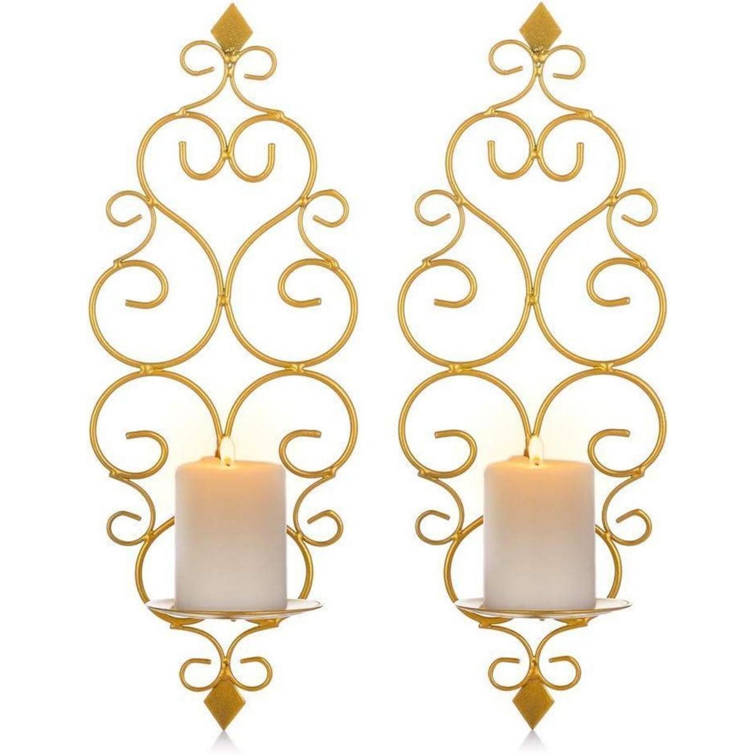 LuxusKollektion Wandkerzenhalter Wandkerzenhalter Wandleuchter Kerzenständer Metall 2er Set, Teelichter (1 St)