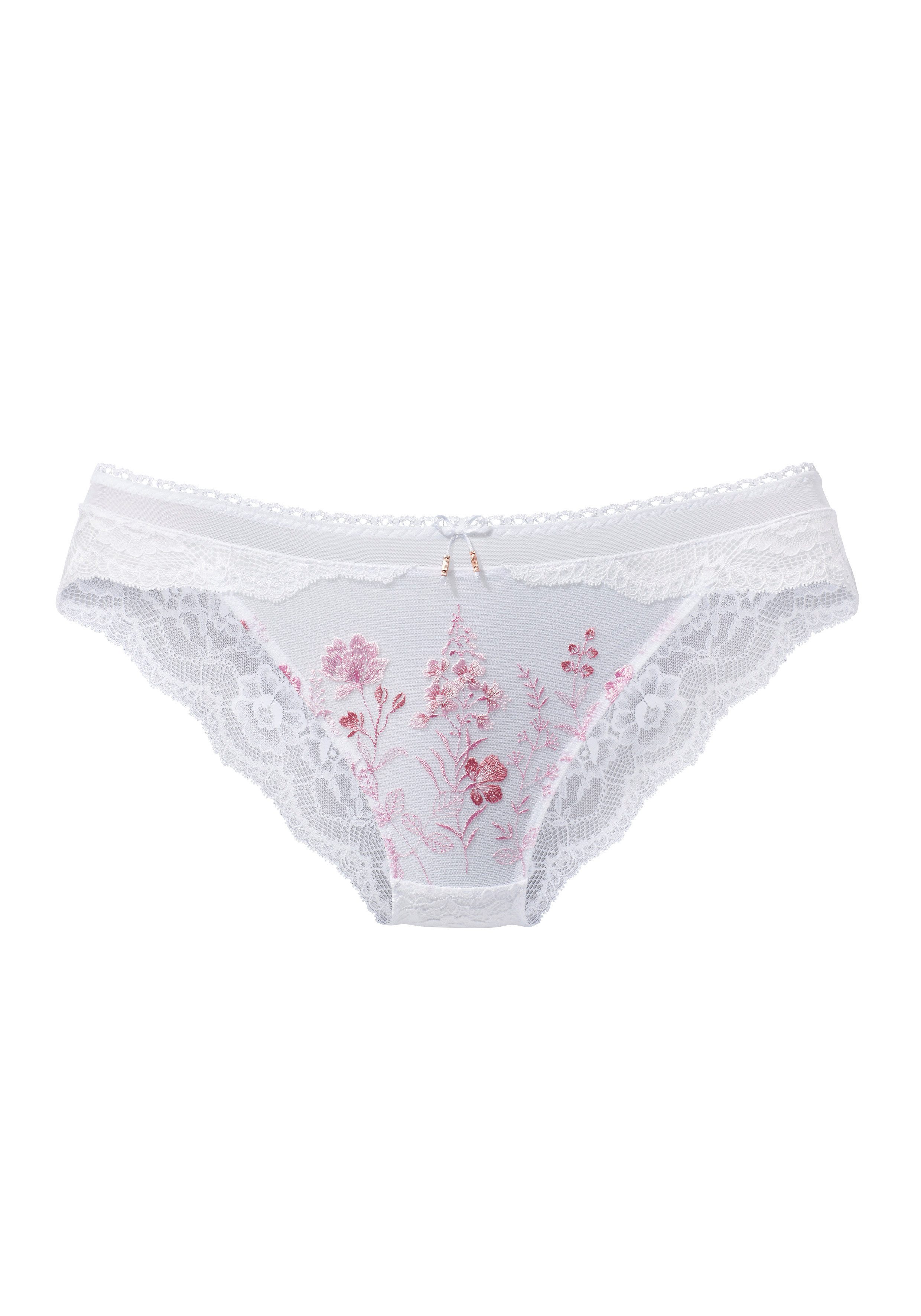 LASCANA Slip Maria Edle Stickerei-Spitze mit Blumen, als Dessous-Set kombinierbar