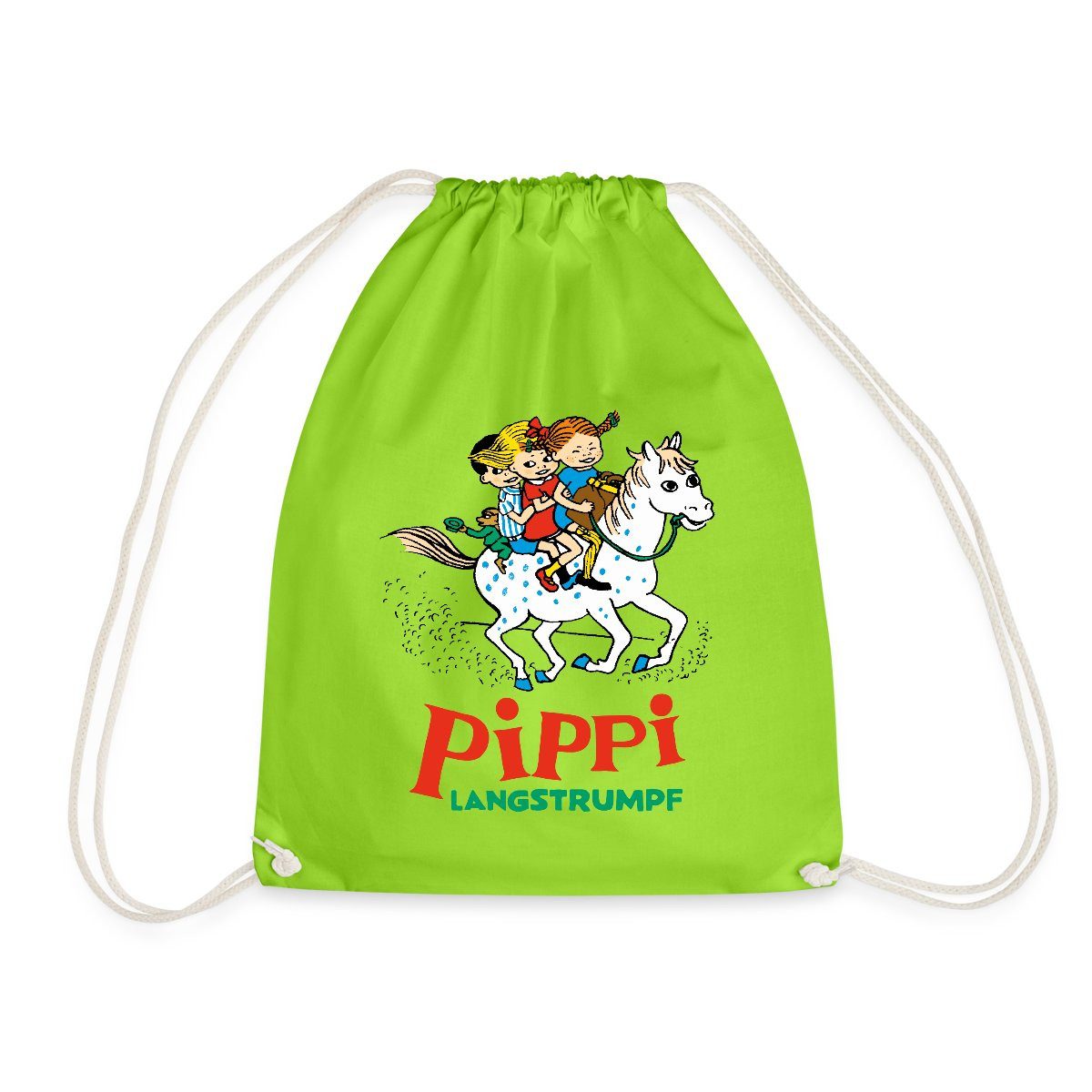 Spreadshirt Turnbeutel Pippi Langstrumpf Ausritt Mit Annika Und Tommy Turnbeutel (1-tlg)