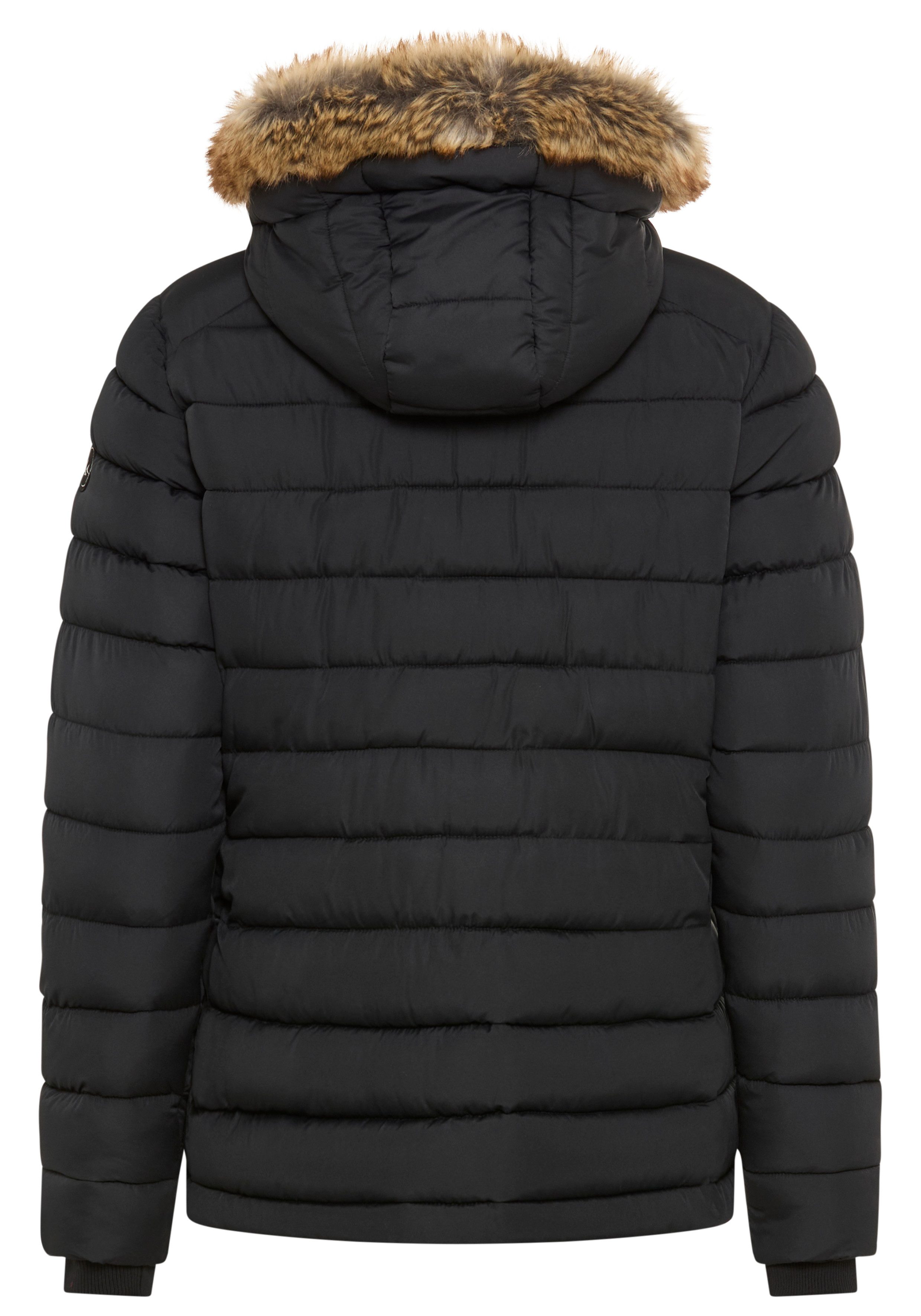 Polarino Steppjacke Kapuze mit Fellimitat zum Abnehmen