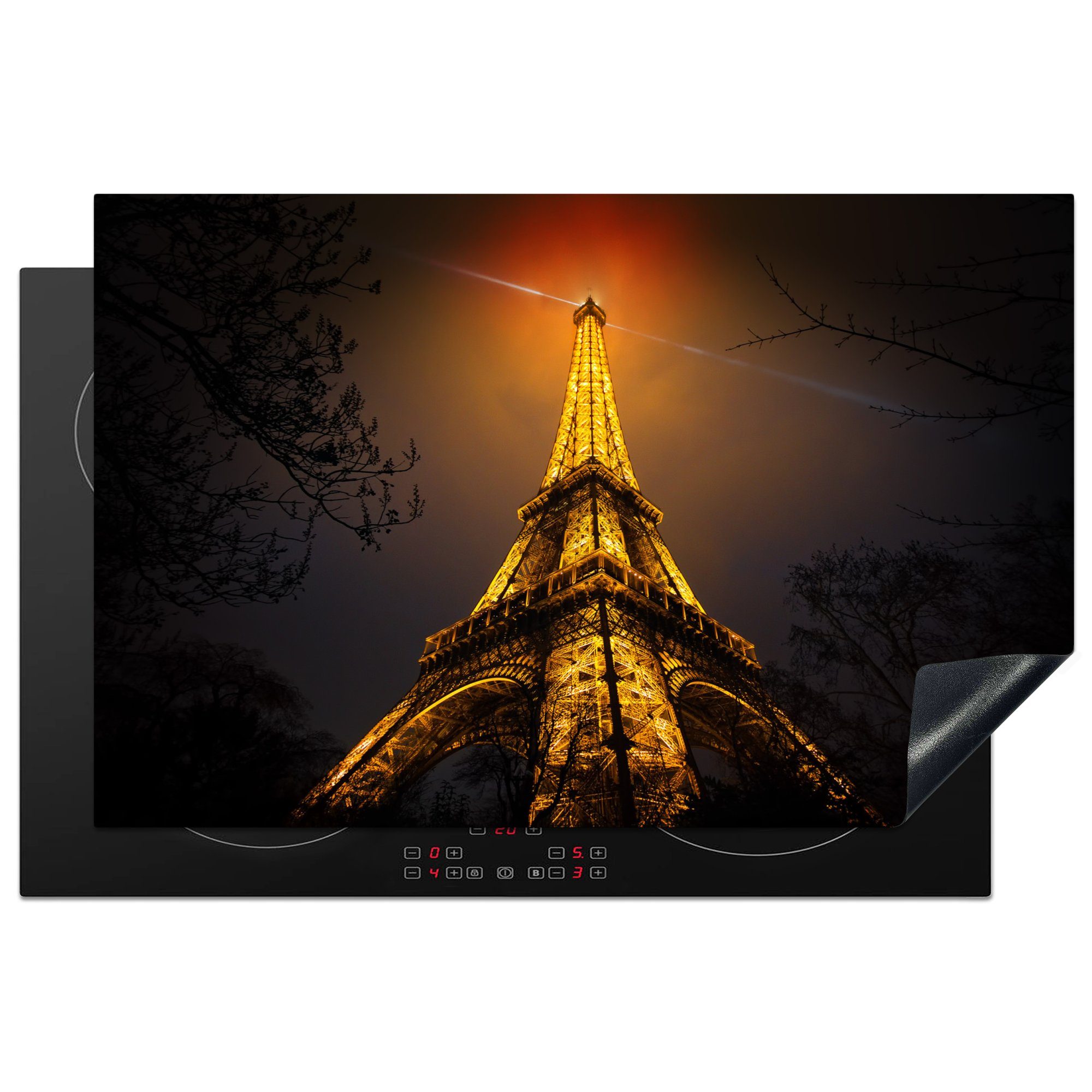 MuchoWow Herdblende-/Abdeckplatte Eiffelturm - - cm, Schutz die küche, Induktionskochfeld Himmel, tlg), Paris (1 Ceranfeldabdeckung für 81x52 Vinyl