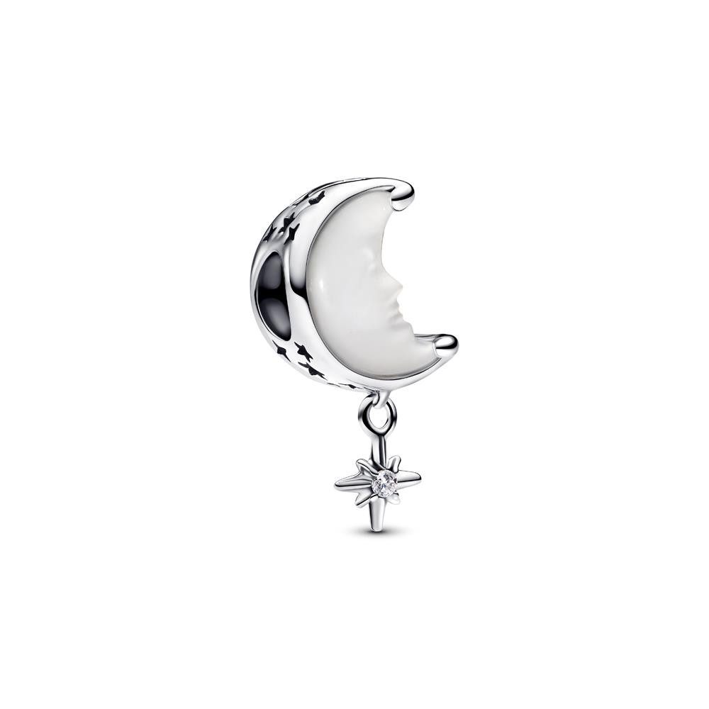 Charm-Einhänger Slide-Charm Mond und Polarstern, Moments, 925er Silber von PANDORA