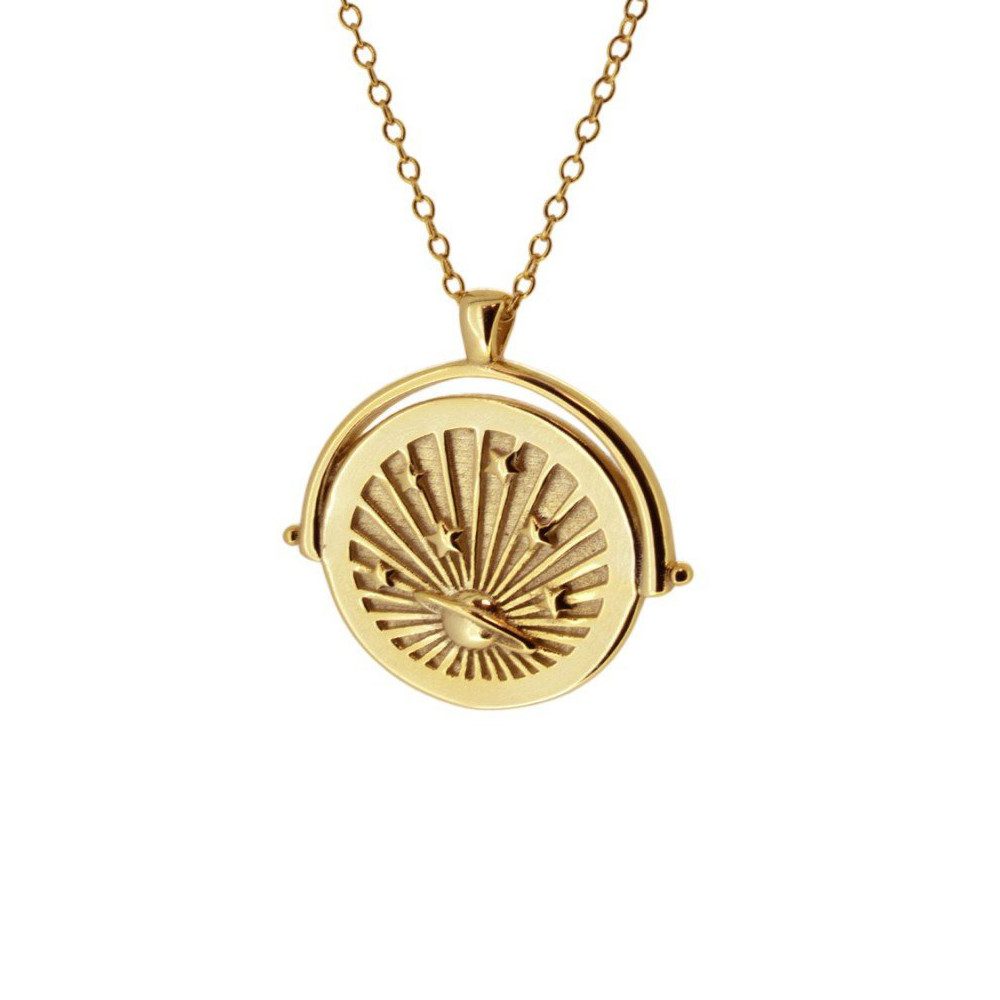Brandlinger Kette mit Anhänger Halskette Universe, Universum Silber 925 vergoldet. € 65,00