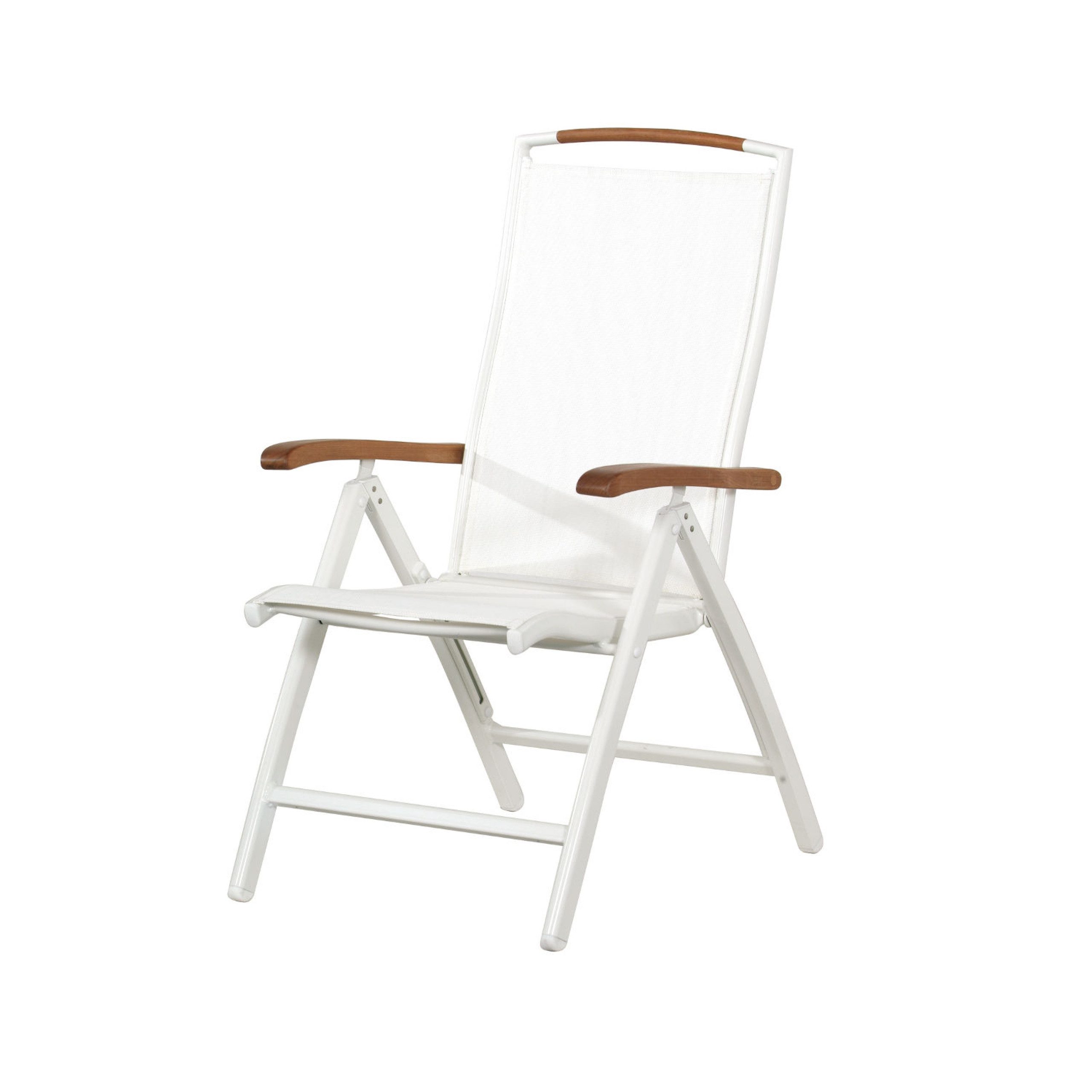 Inko Gartenstuhl Inko Klappsessel Frisco Aluminium/Textilen/Teak Hochlehner 3 Farben