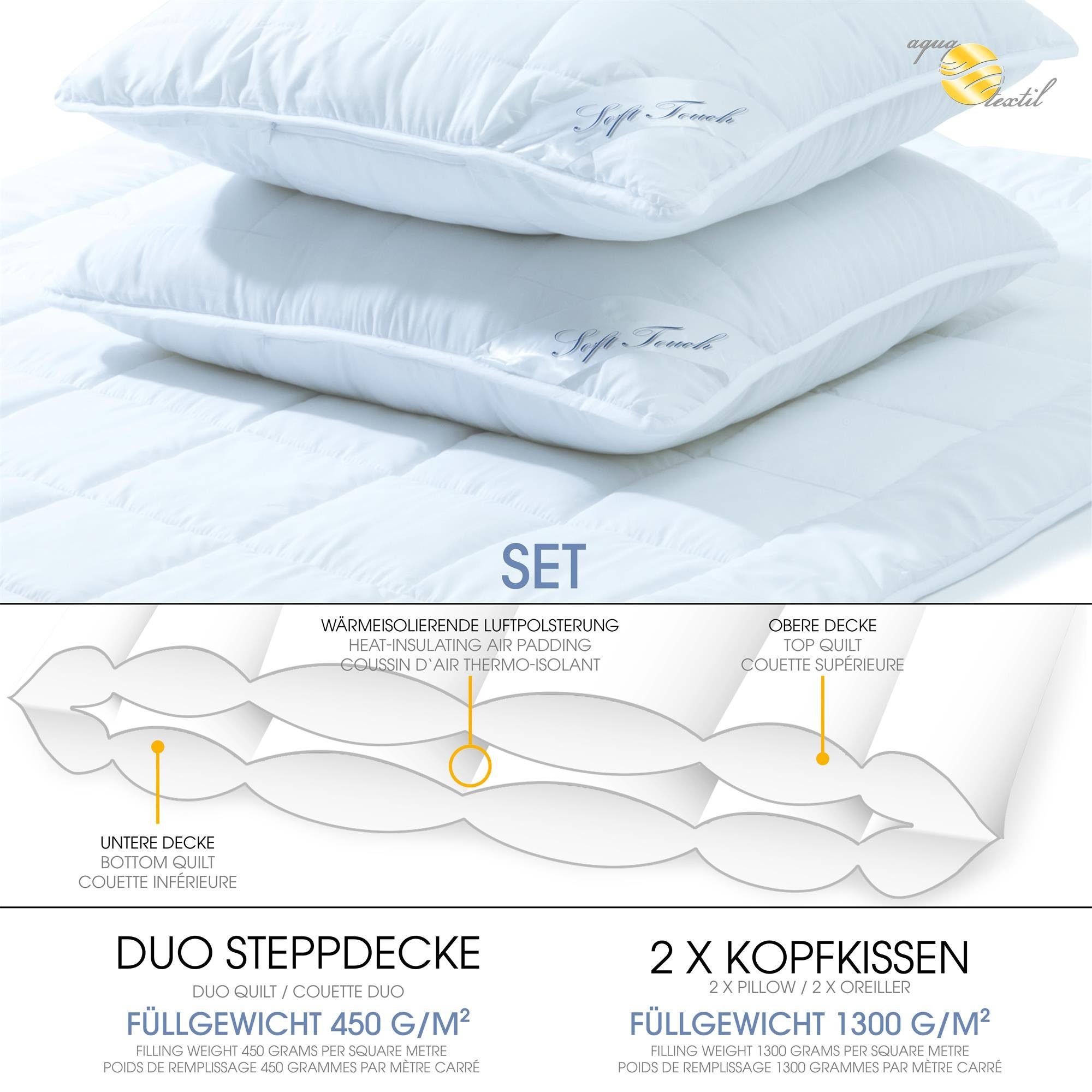 aqua-textil Bettdecke, Kopfkissen + Topper Soft günstig online kaufen