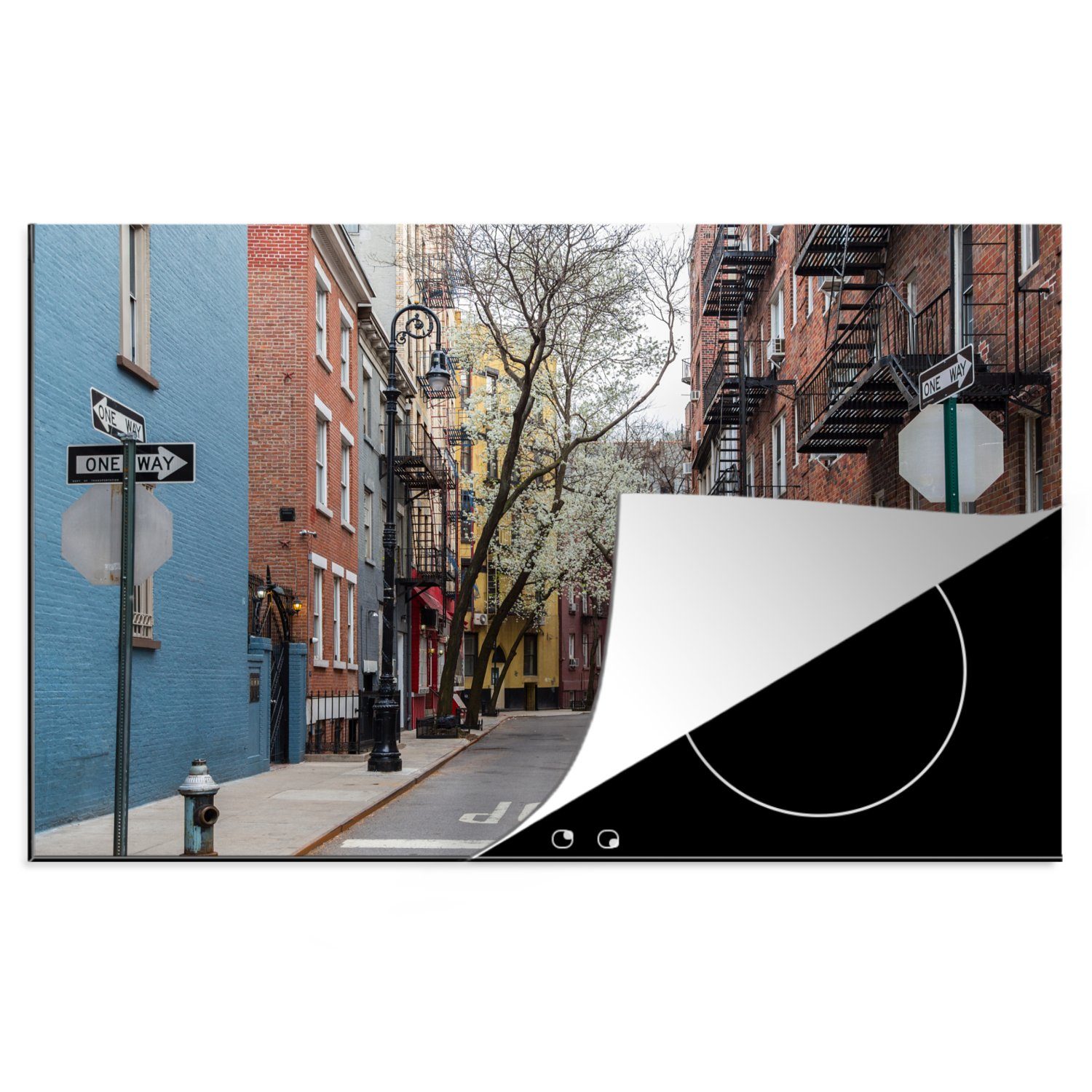 MuchoWow Herdblende-/Abdeckplatte New York - Amerika - NYC, Vinyl, (1 tlg), 81x52 cm, Induktionskochfeld Schutz für die küche, Ceranfeldabdeckung