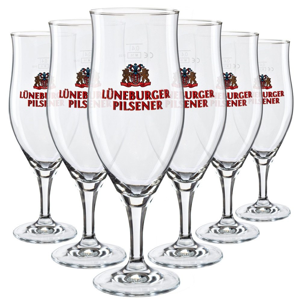 Bierglas 6x Lüneburger Pilsener Pokal 0,3 l